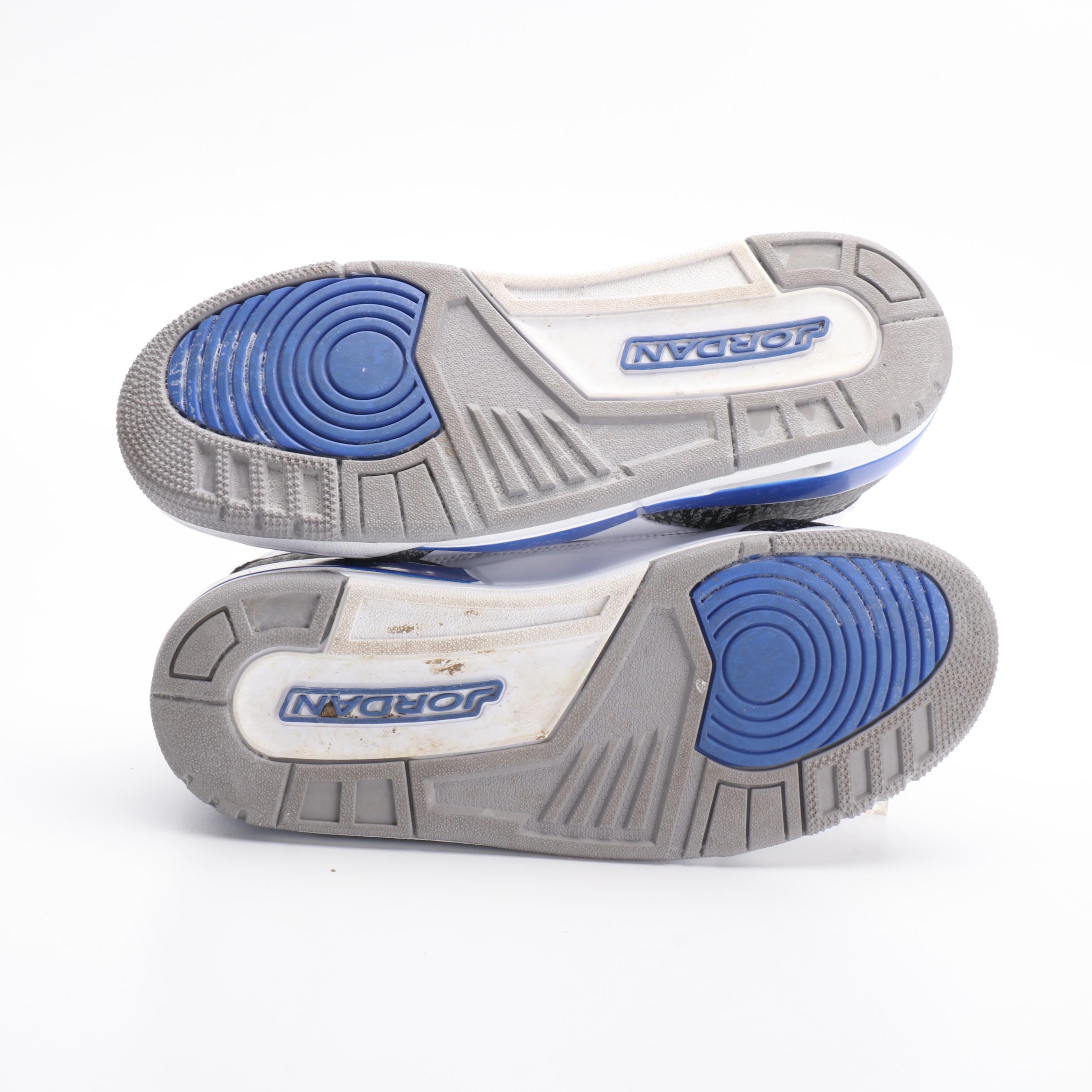 Men's Nike Air Jordan 3 Retro High-Top Sneakers in Racer Blue/Grey/White