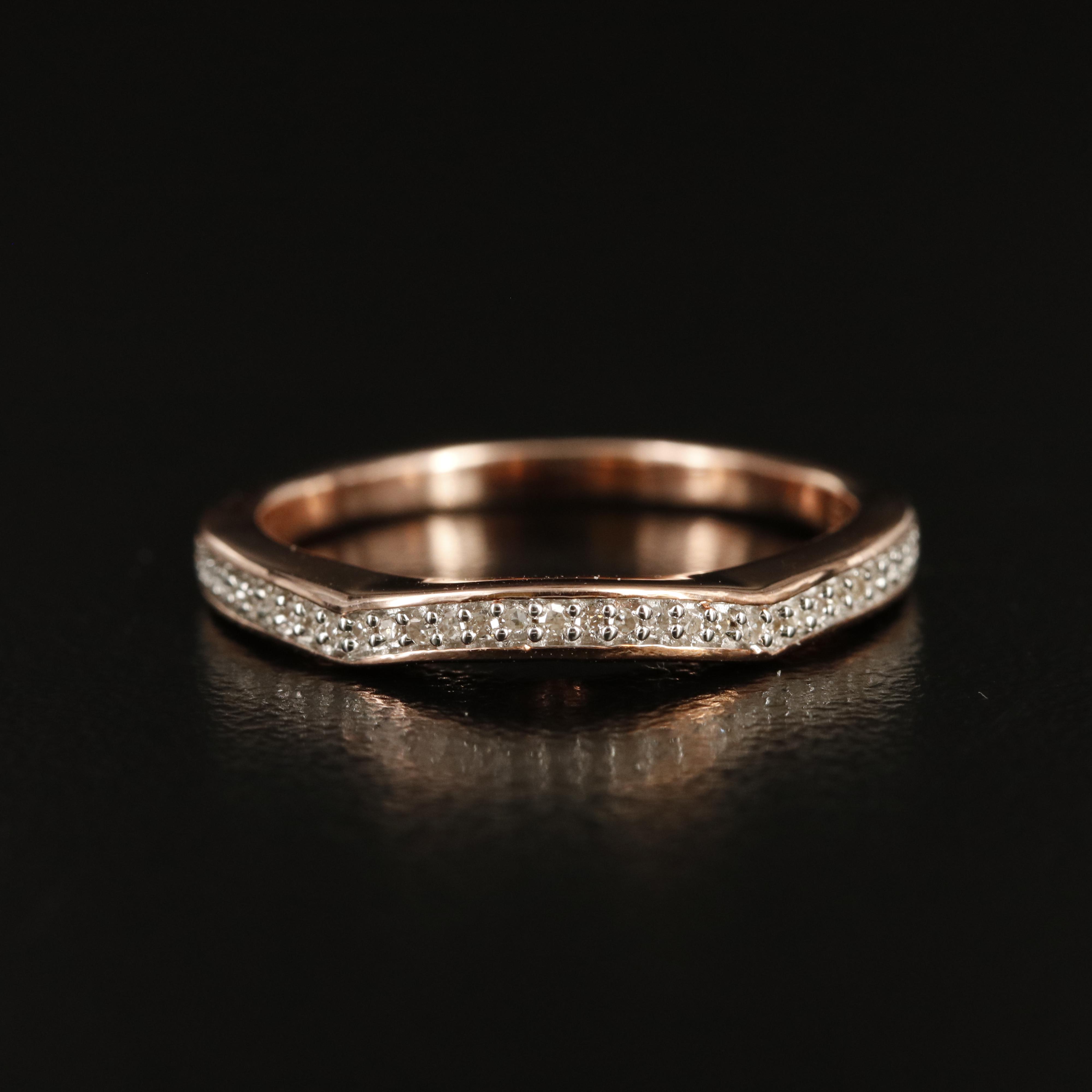 Sterling Diamond Contour Band