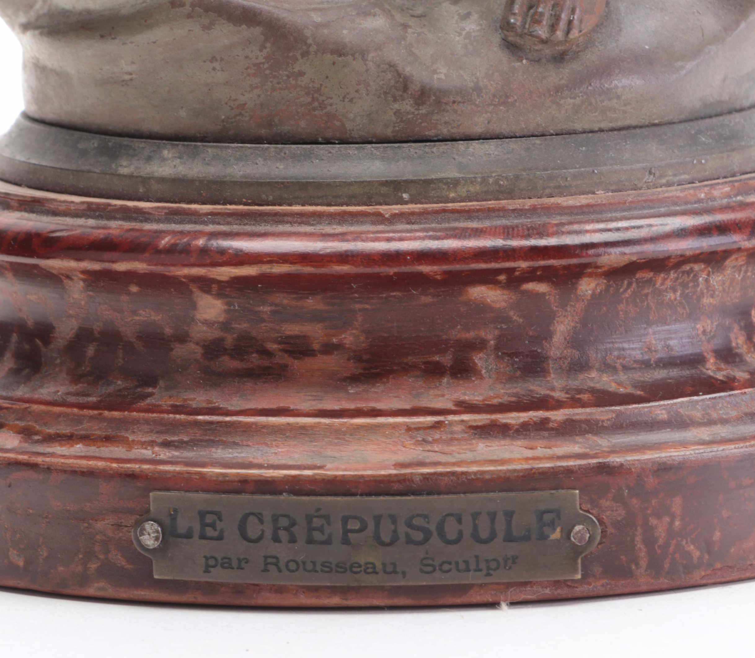 Classical Style Cast Metal Sculpture of Cupid with Cherub