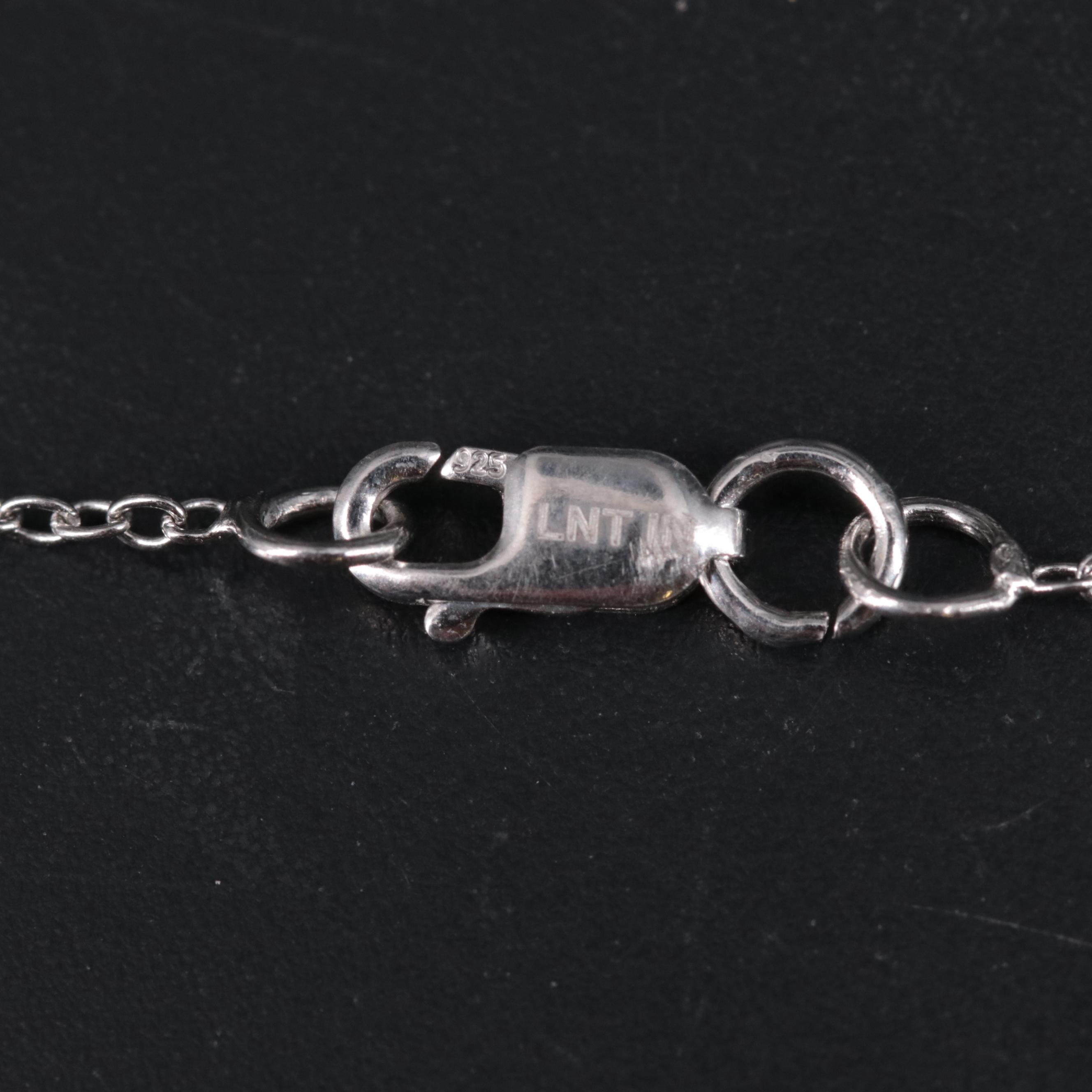 Sterling Silver Gemstone Spiral Pendant Necklace