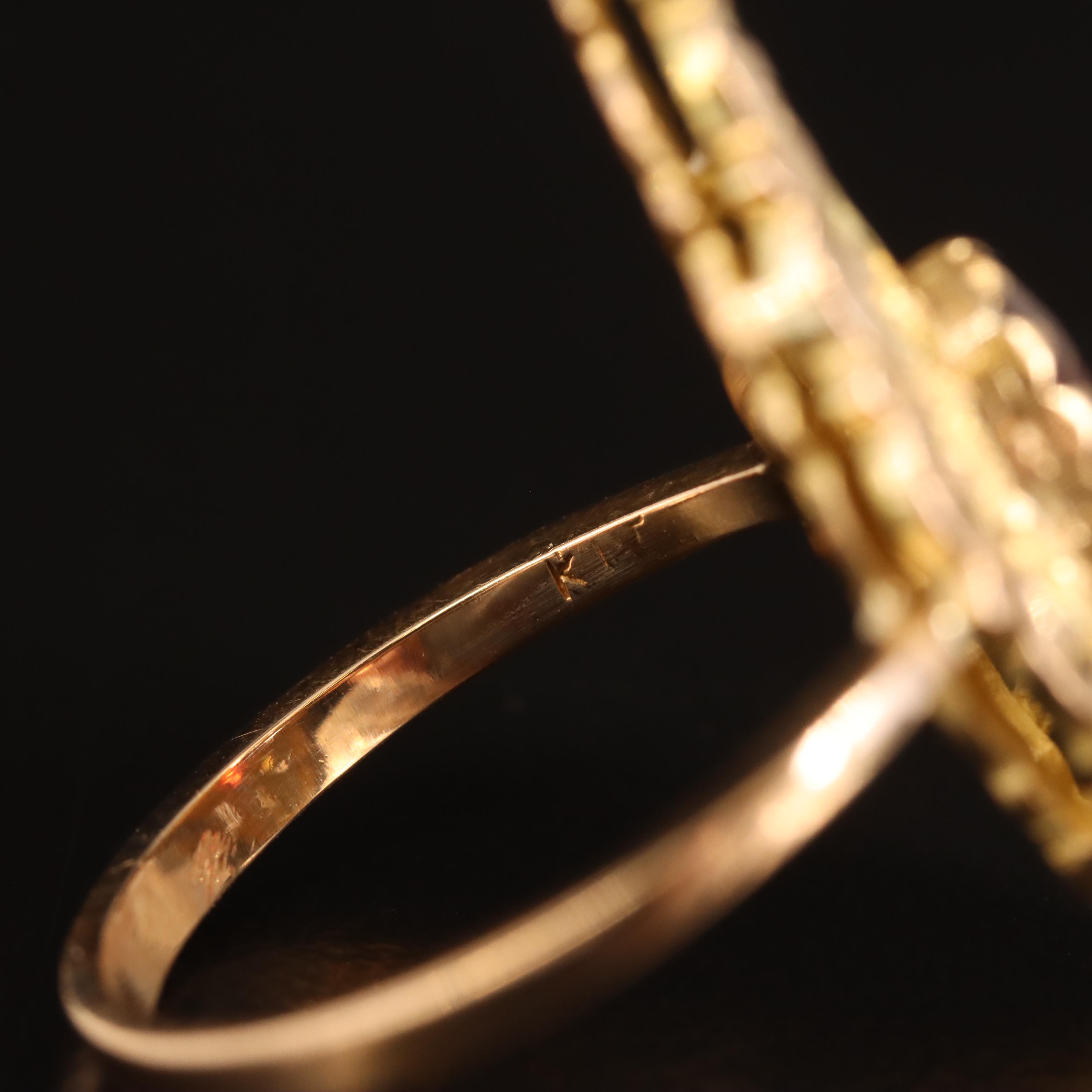 Italian Figli Vittorio Franconeri 18K Garnet Pointer Ring