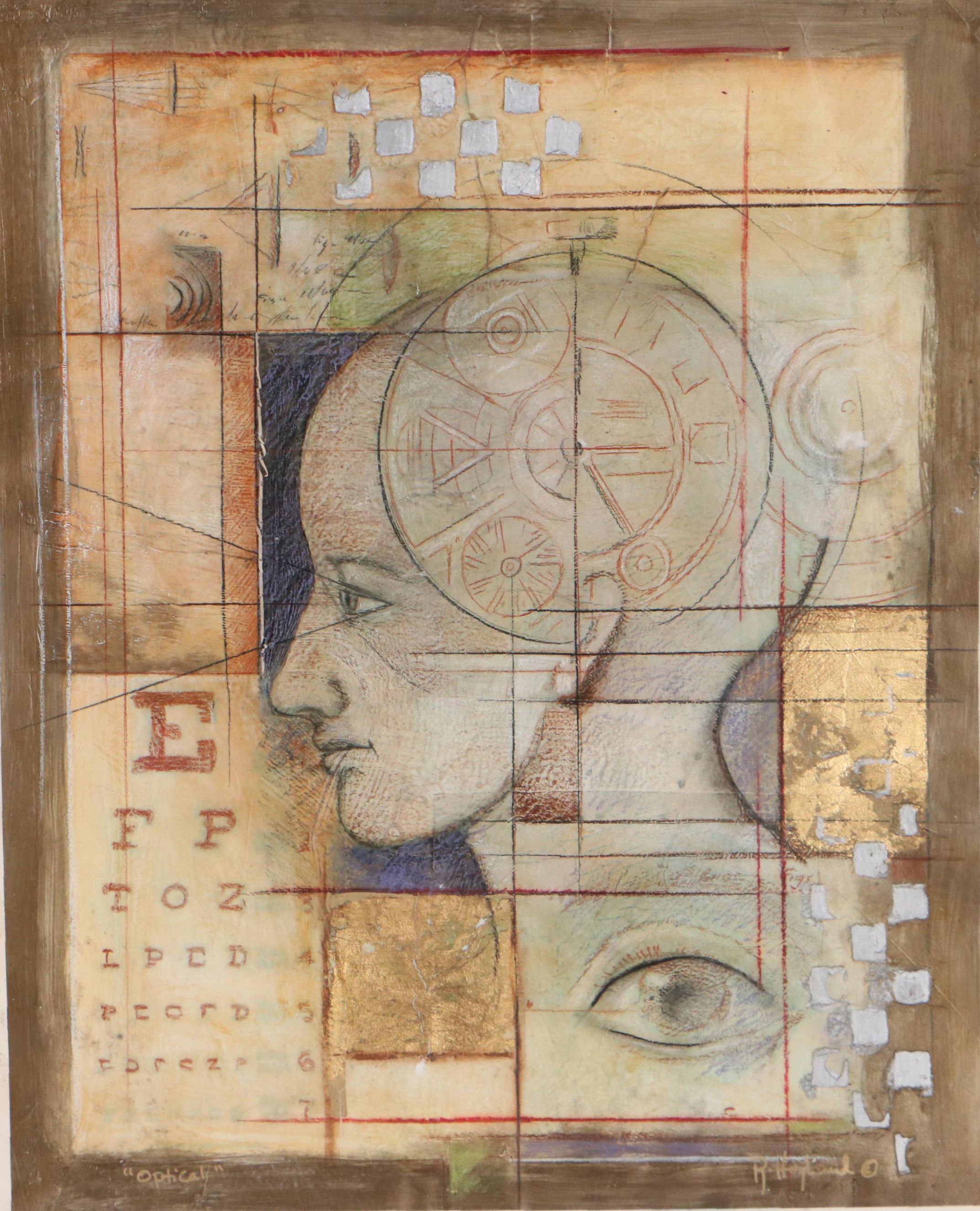 Robert Hoglund Mixed Media Composition "Optical," 21st Century