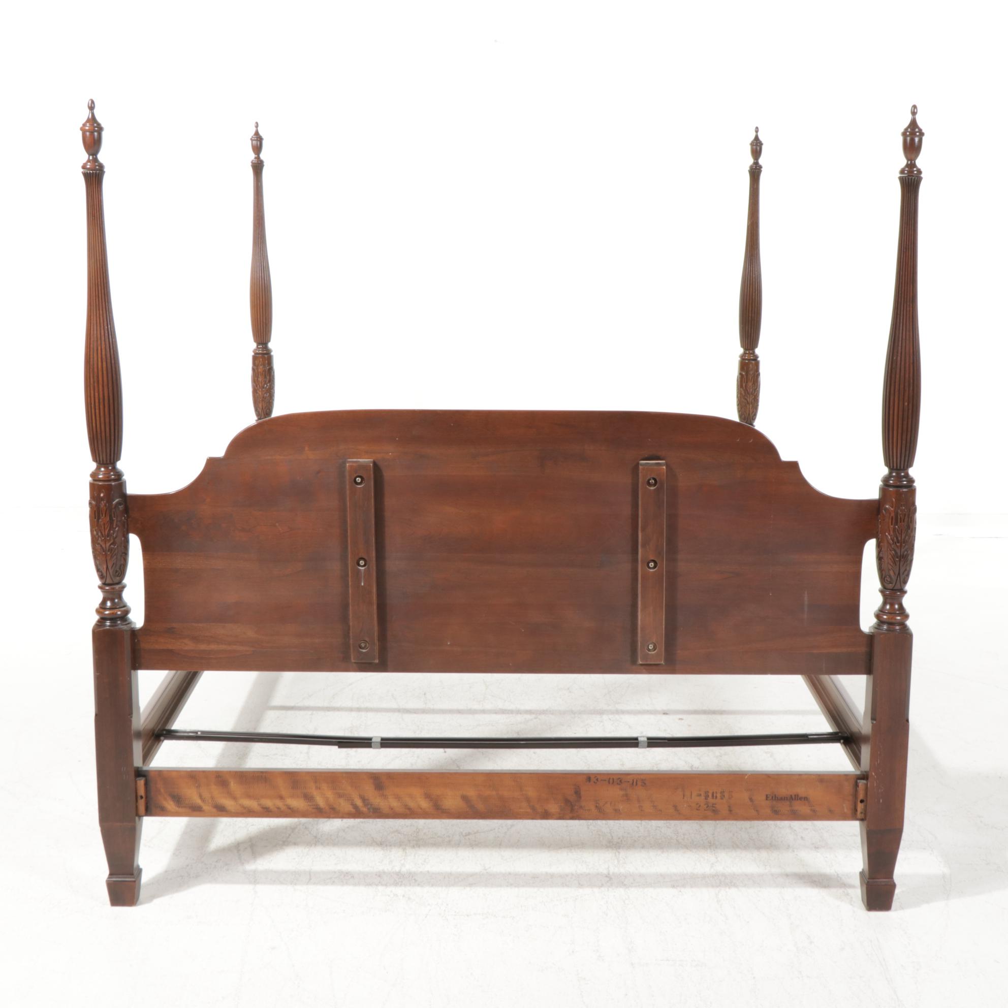 Ethan Allen Cherry Rice Plantation Four Poster Queen Size Bed