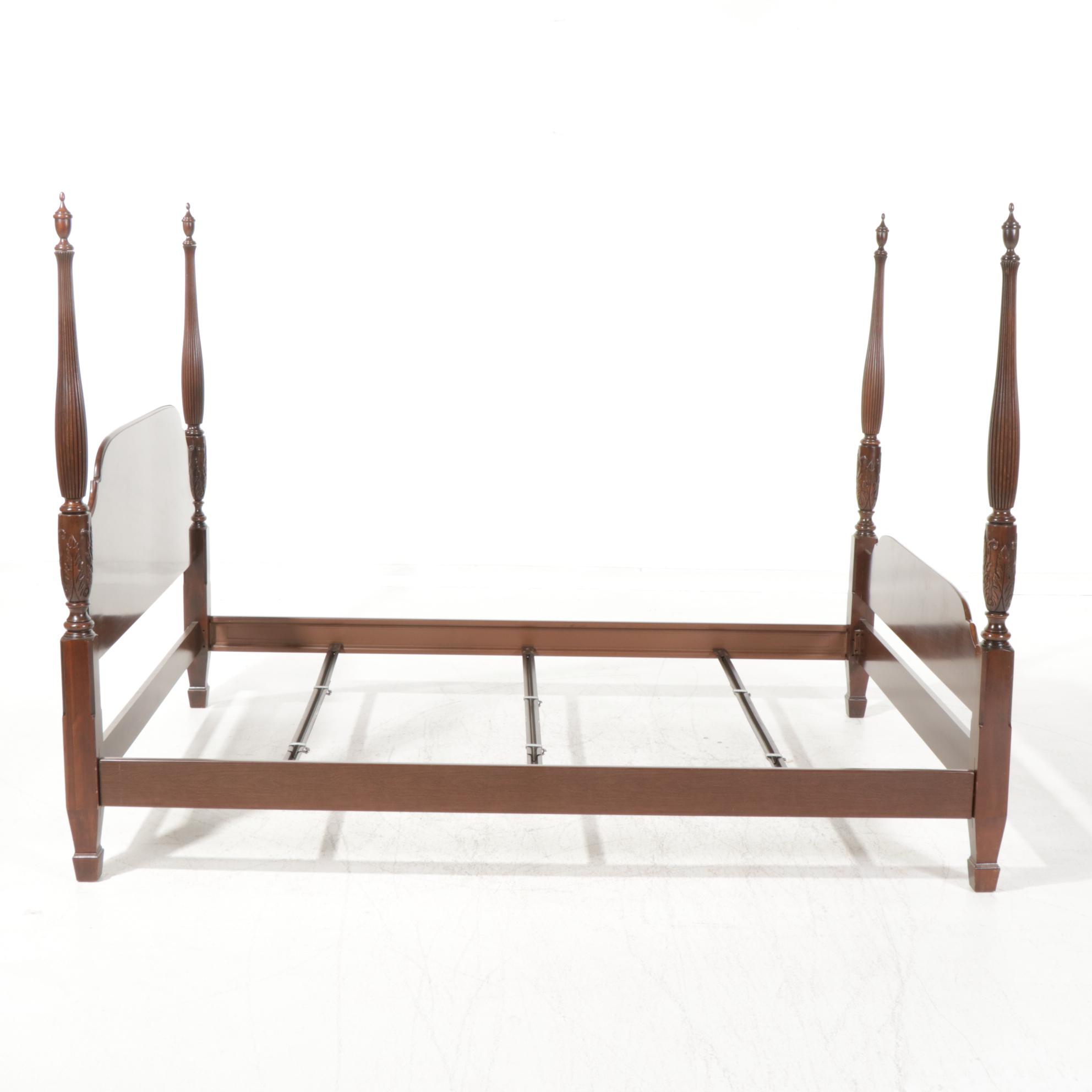 Ethan Allen Cherry Rice Plantation Four Poster Queen Size Bed
