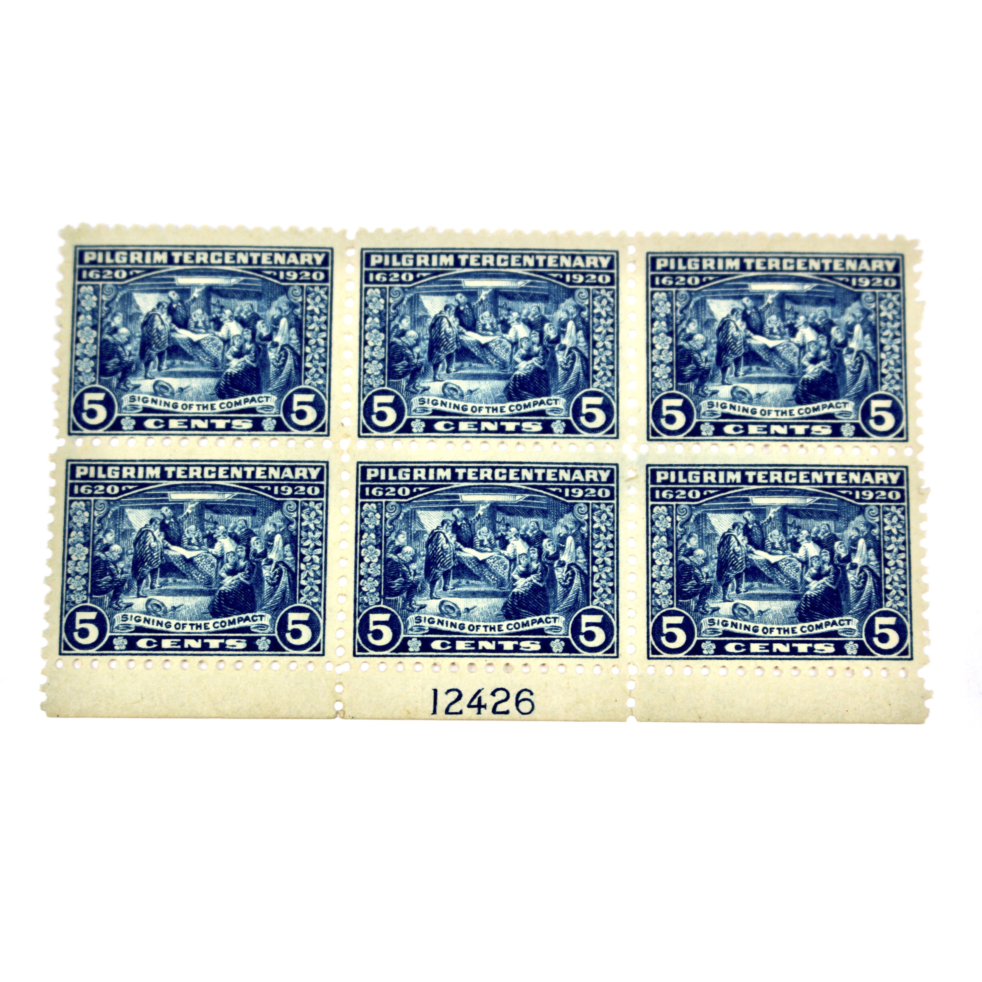 1920 Pilgrim Tercentenary Scott #550 Stamp Plate Block