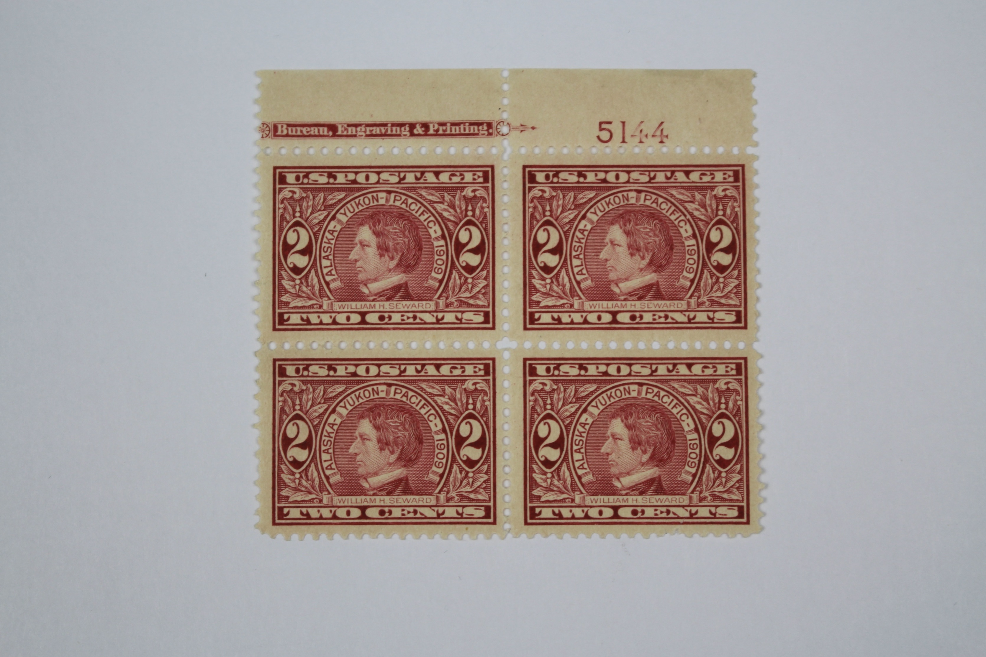 Group of Six Early U.S. Stamp Blocks Including Scott #370