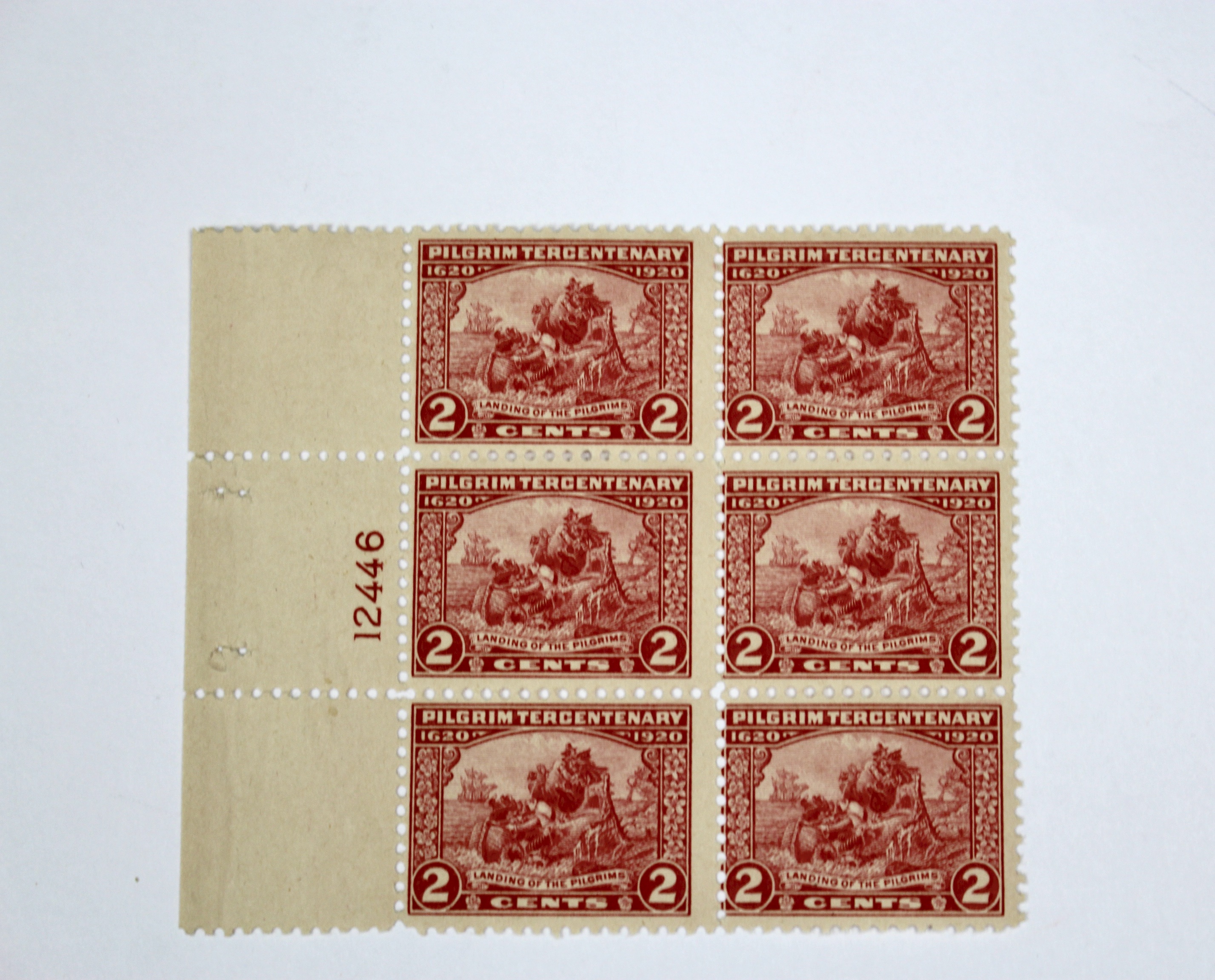 Group of Six Early U.S. Stamp Blocks Including Scott #370