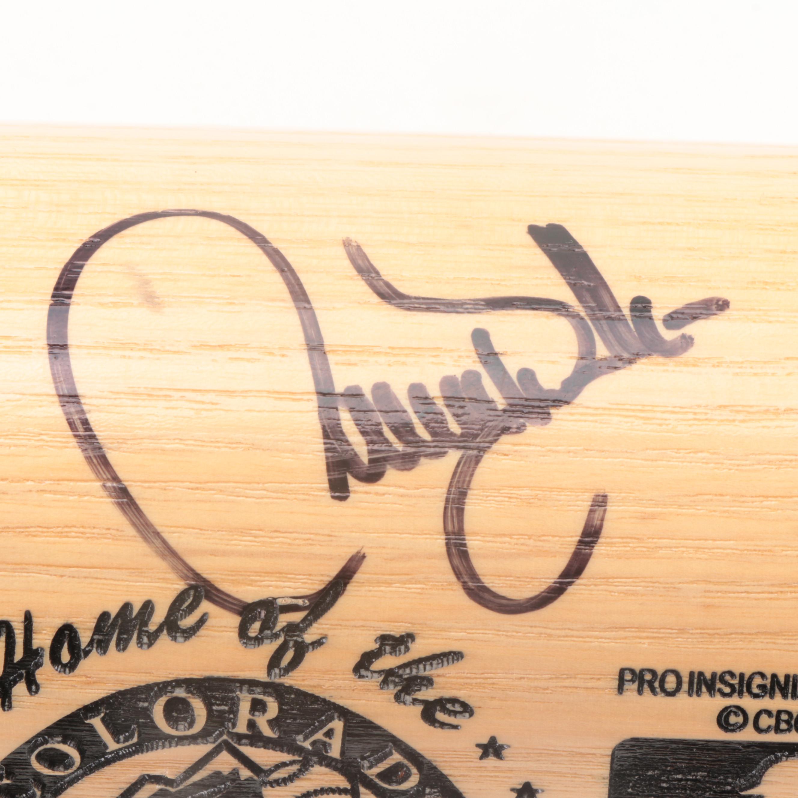 1995 Colorado Rockies Signed Coors Field Inaugural Season Baseball Bat