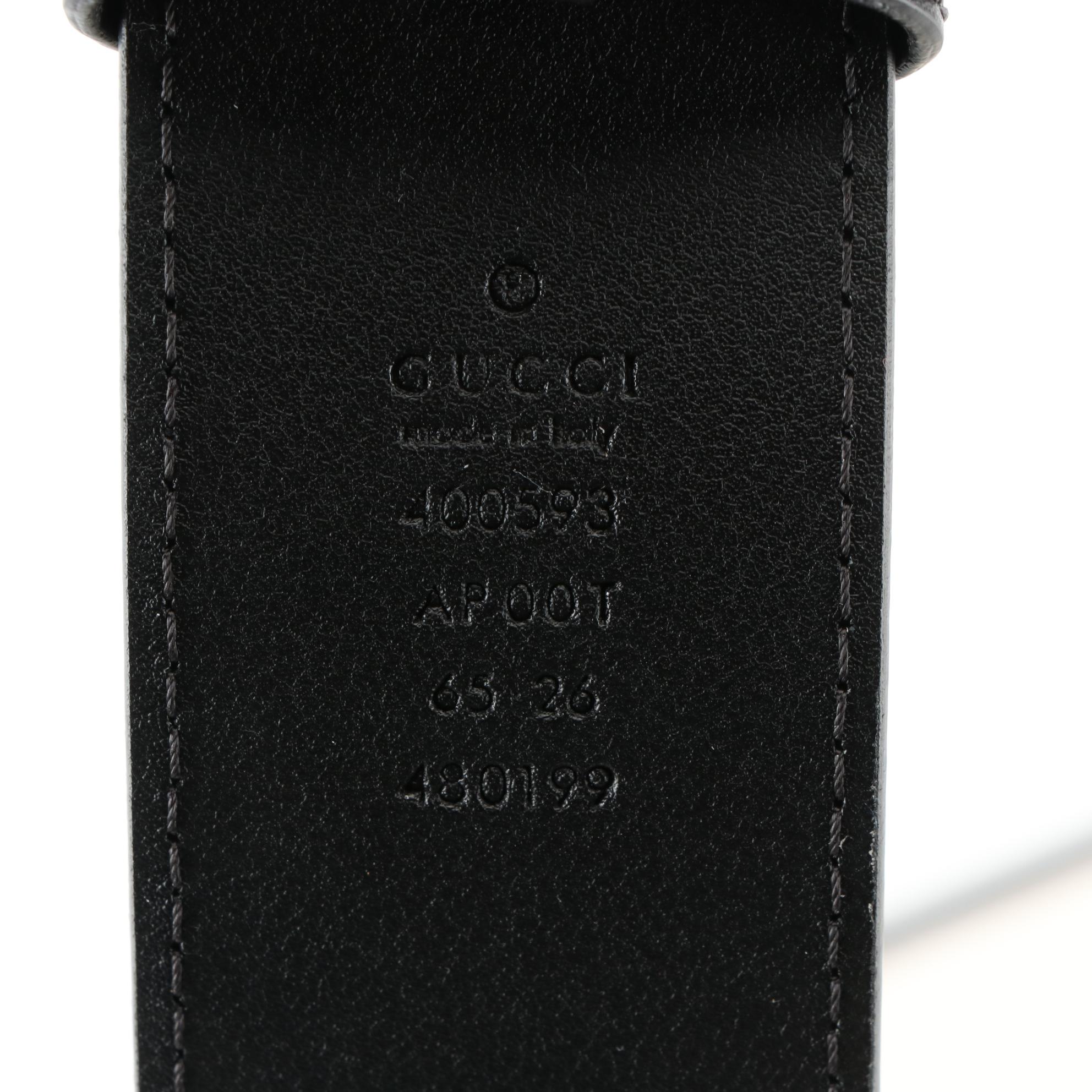 Gucci Re-Edition Wide Double G Buckle Belt in Black Leather with Box