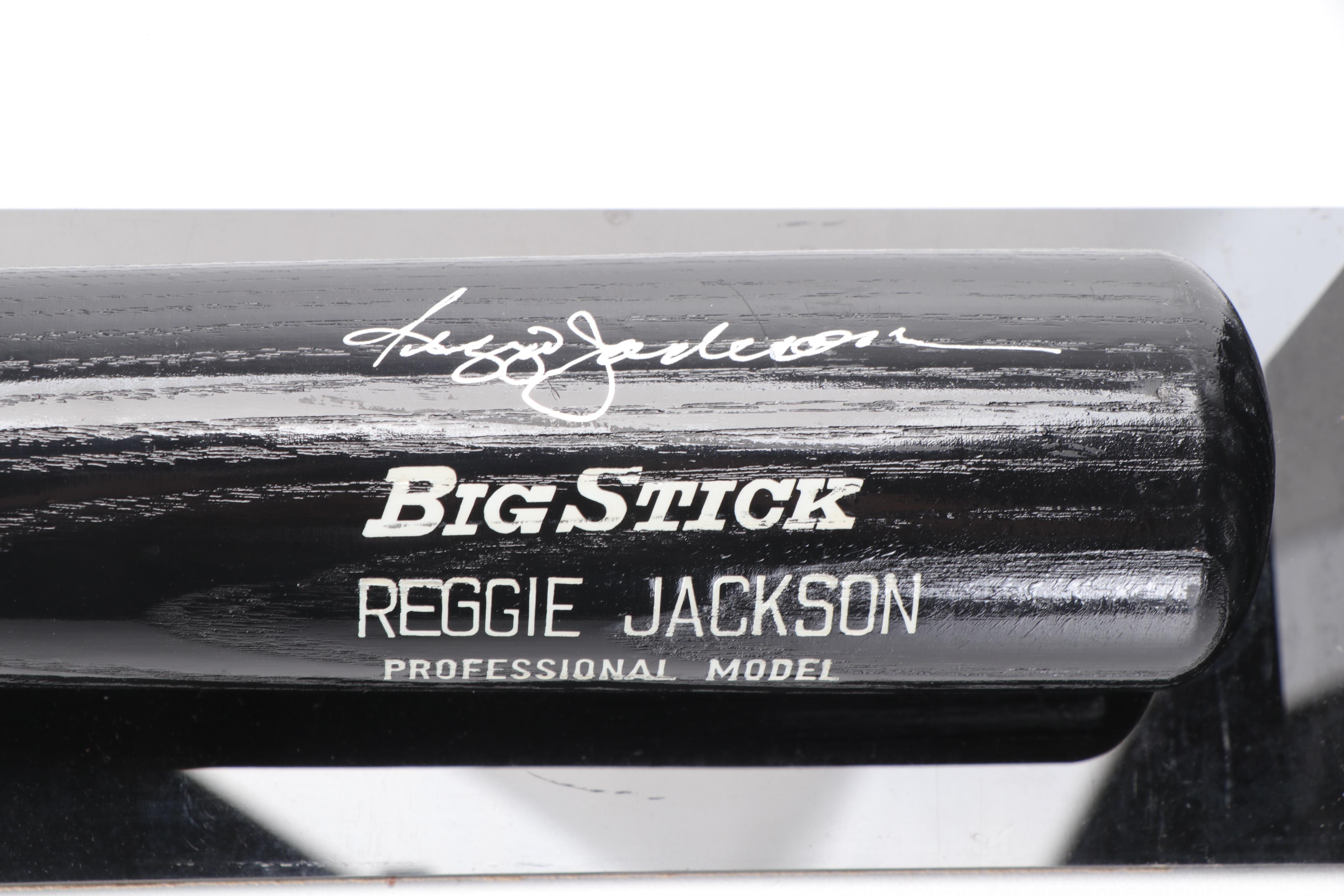 REGGIE JACKSON Yankees A's Autographed Signed MLB 17 Baseball Mini Bat