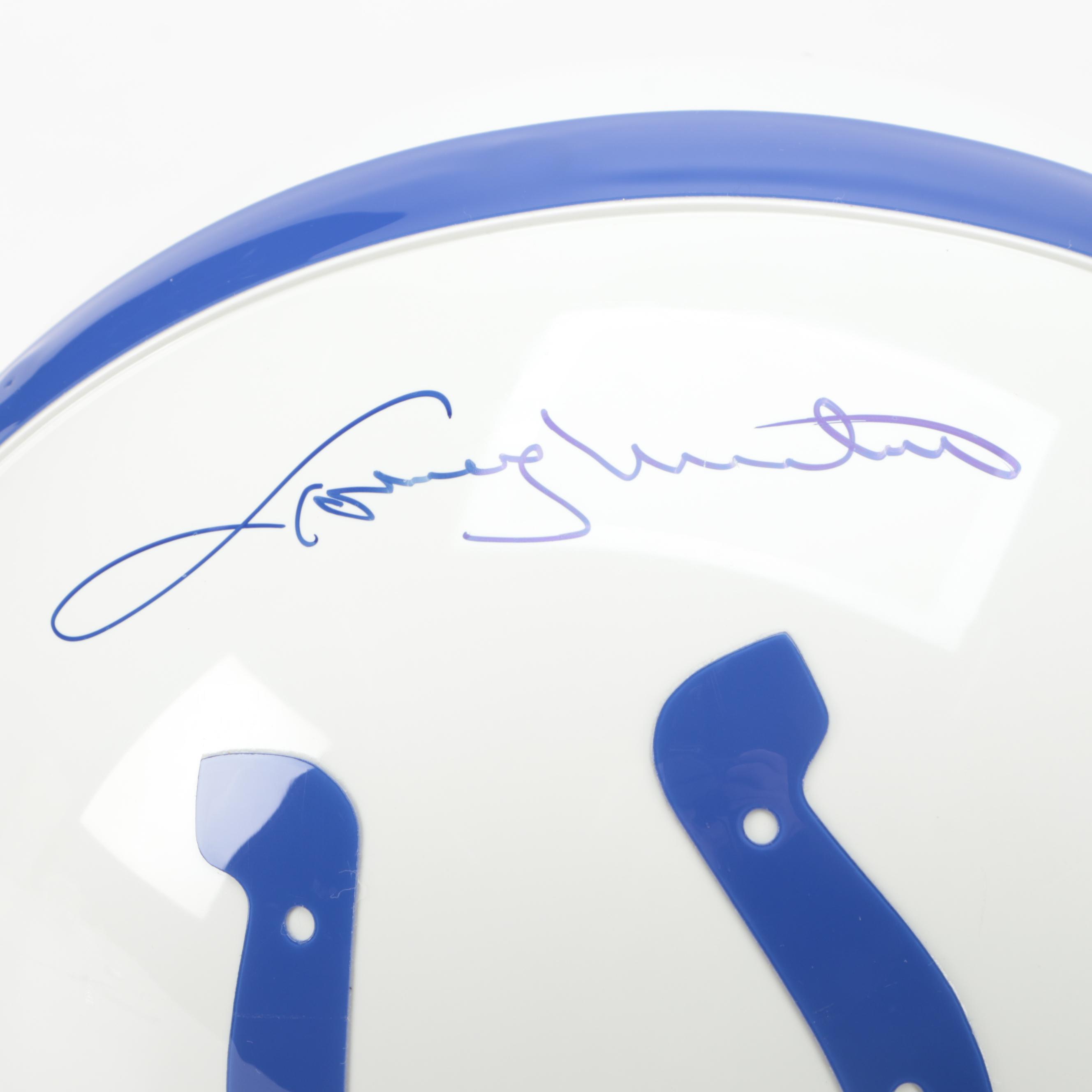 Indianapolis Colts Johnny Unitas Signed Riddell Football Replica Helmet