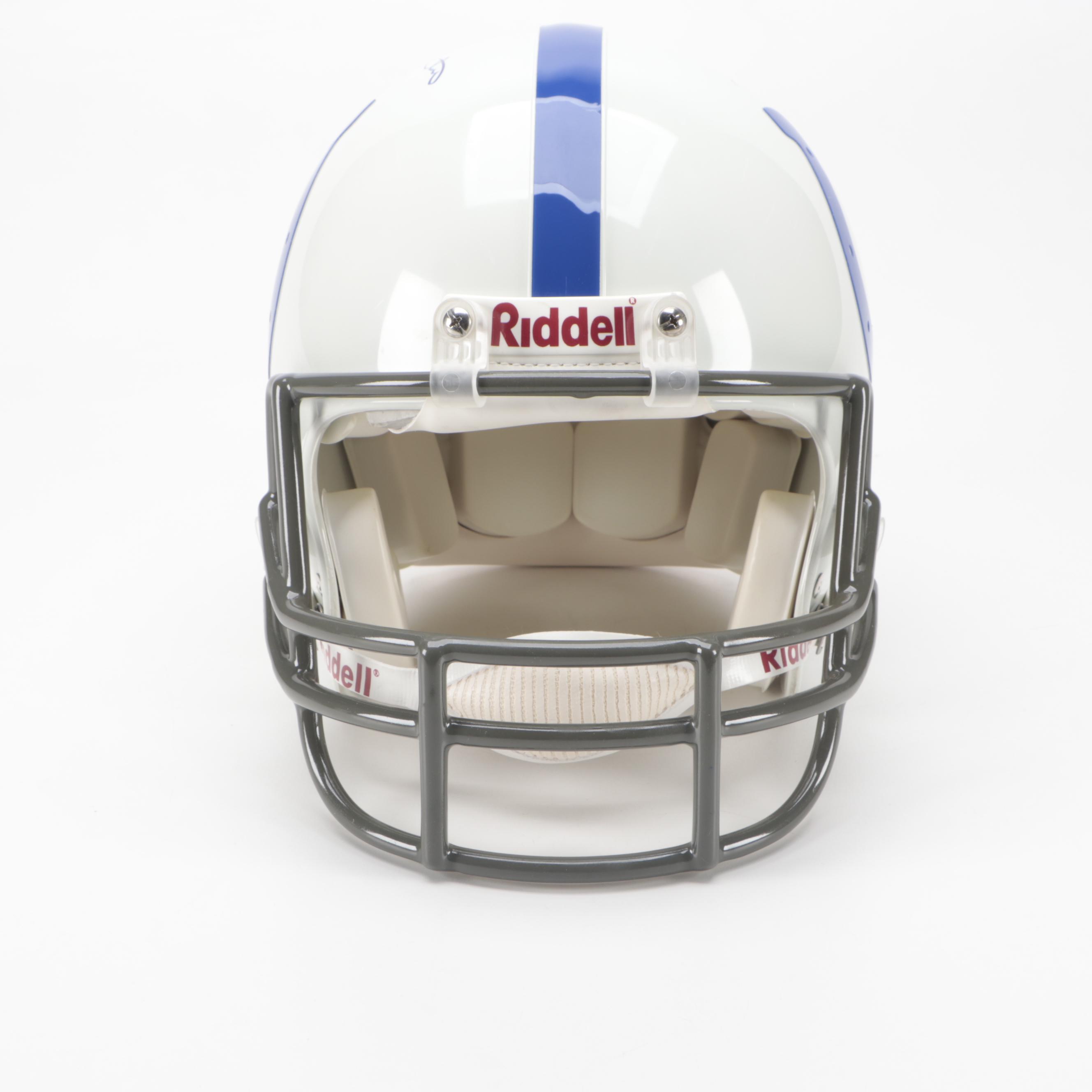 Indianapolis Colts Johnny Unitas Signed Riddell Football Replica Helmet
