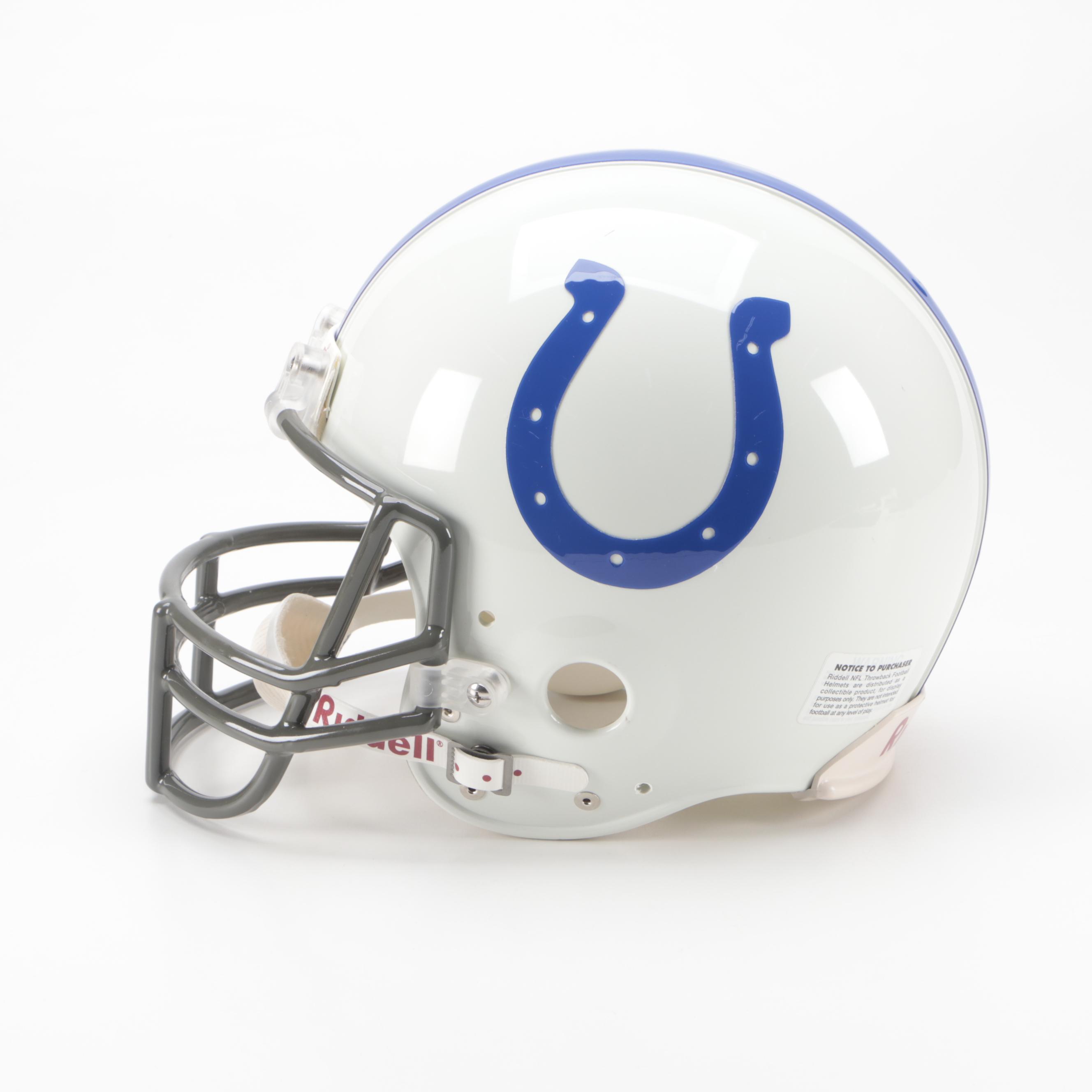 Indianapolis Colts Johnny Unitas Signed Riddell Football Replica Helmet
