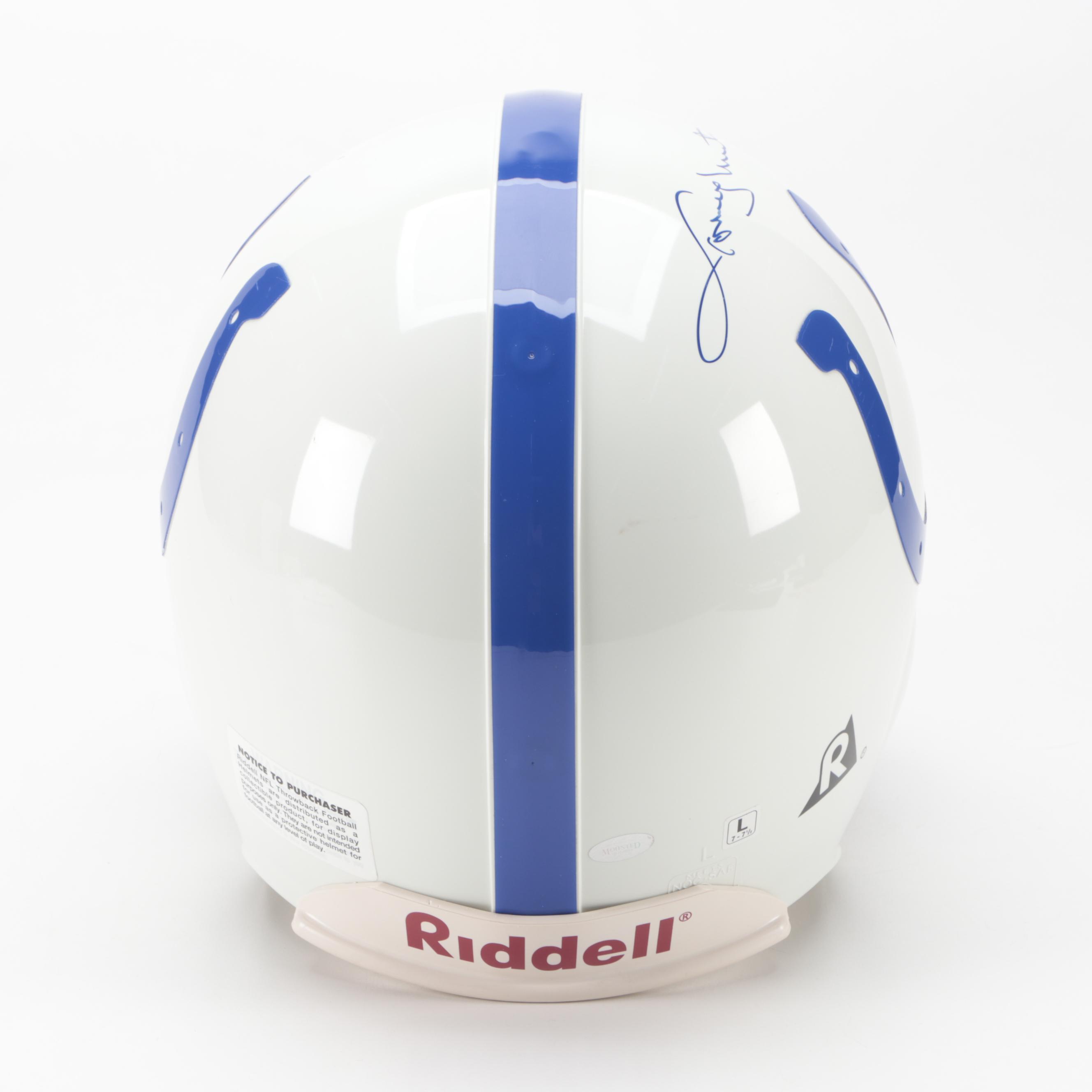 Indianapolis Colts Johnny Unitas Signed Riddell Football Replica Helmet
