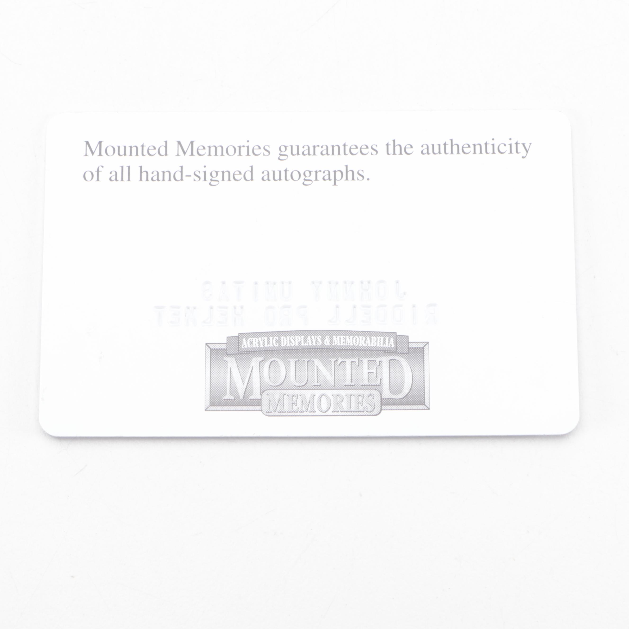 Indianapolis Colts Johnny Unitas Signed Riddell Football Replica Helmet