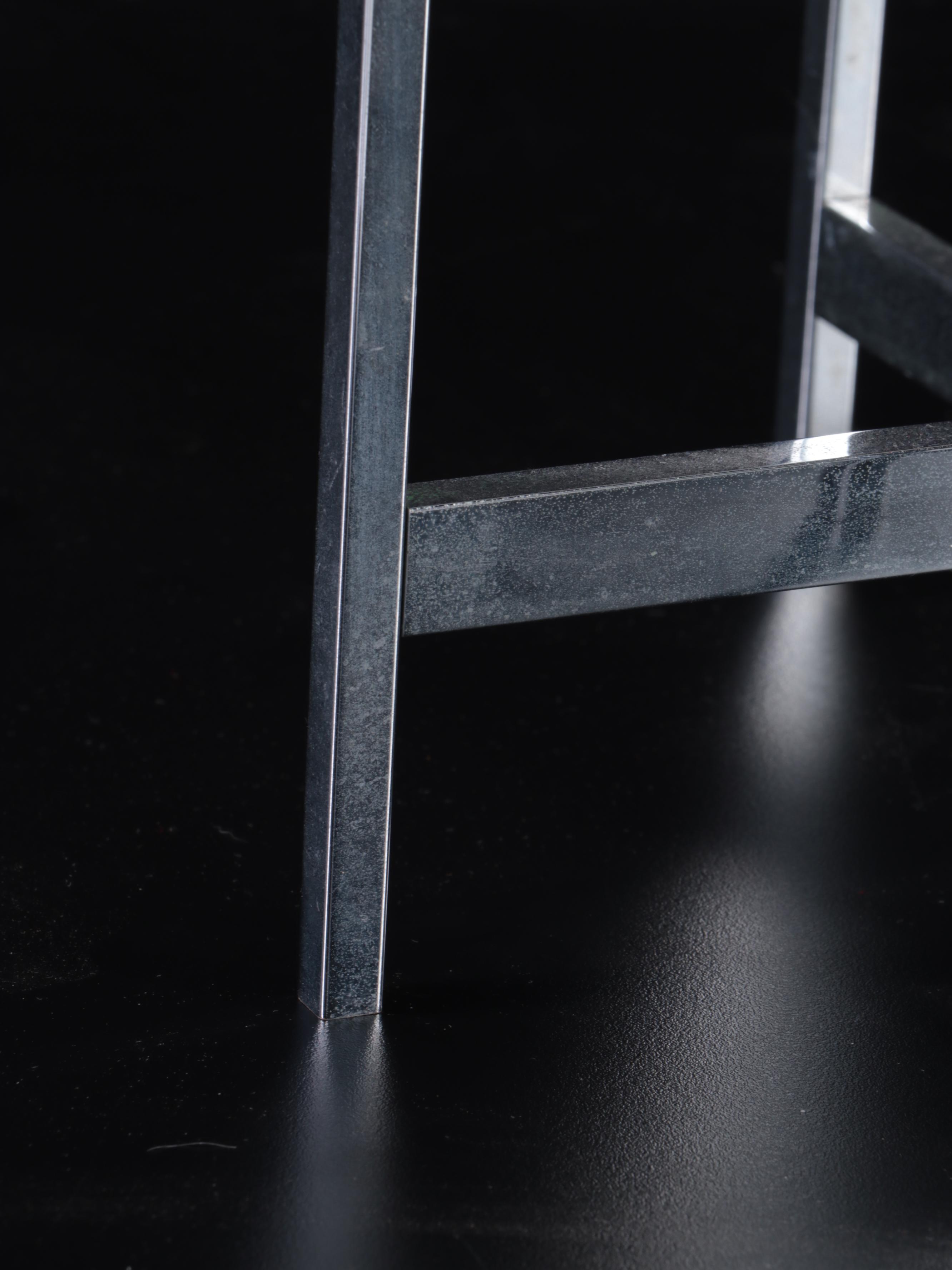 Chrome Framed Table Lamp with White Acrylic Shade and Metal Diffuser