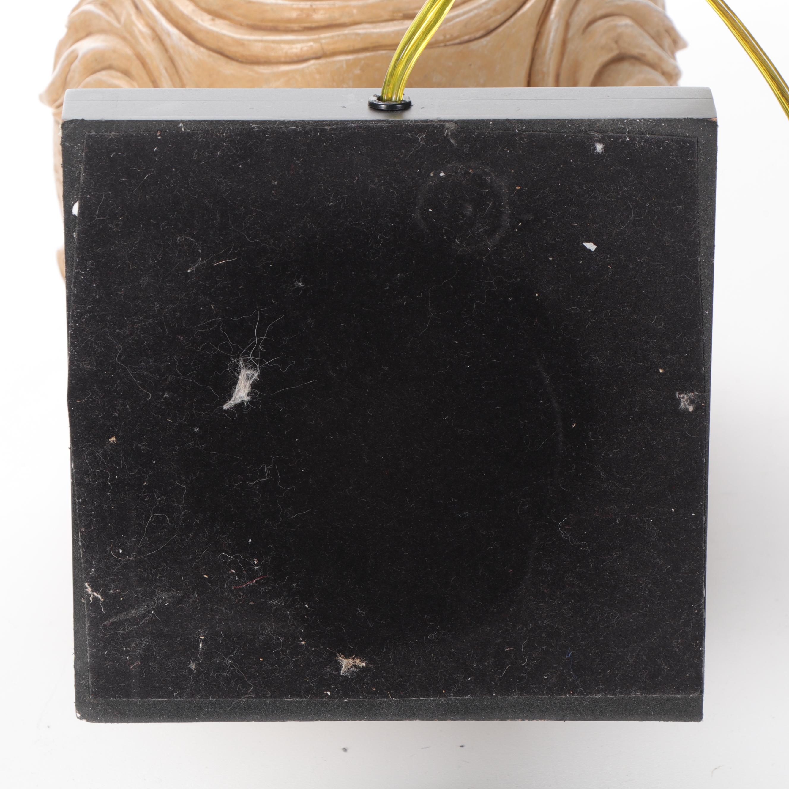 Faux Wood Cast Resin Acanthus Leaf Table Lamp, Late 20th Century