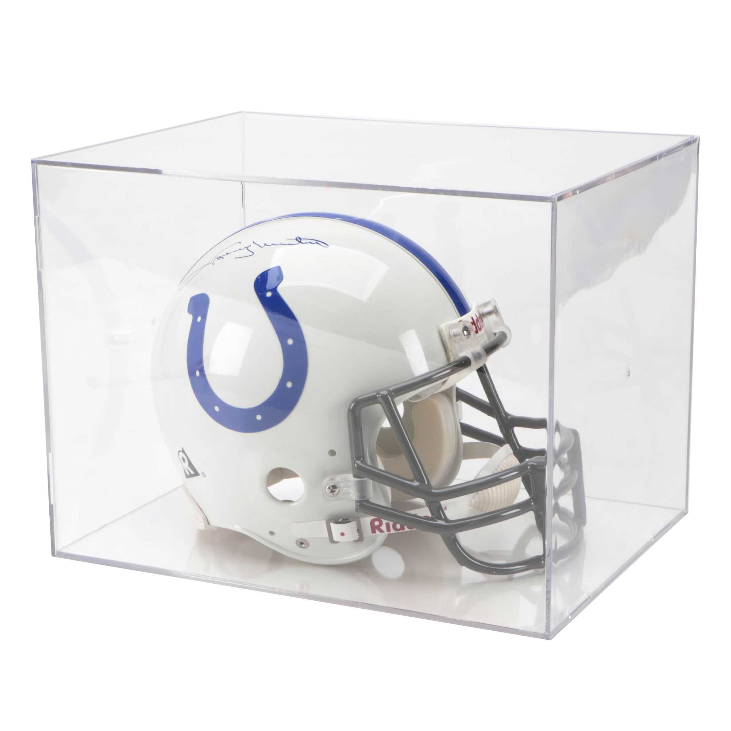 Indianapolis Colts Johnny Unitas Signed Riddell Football Replica Helmet