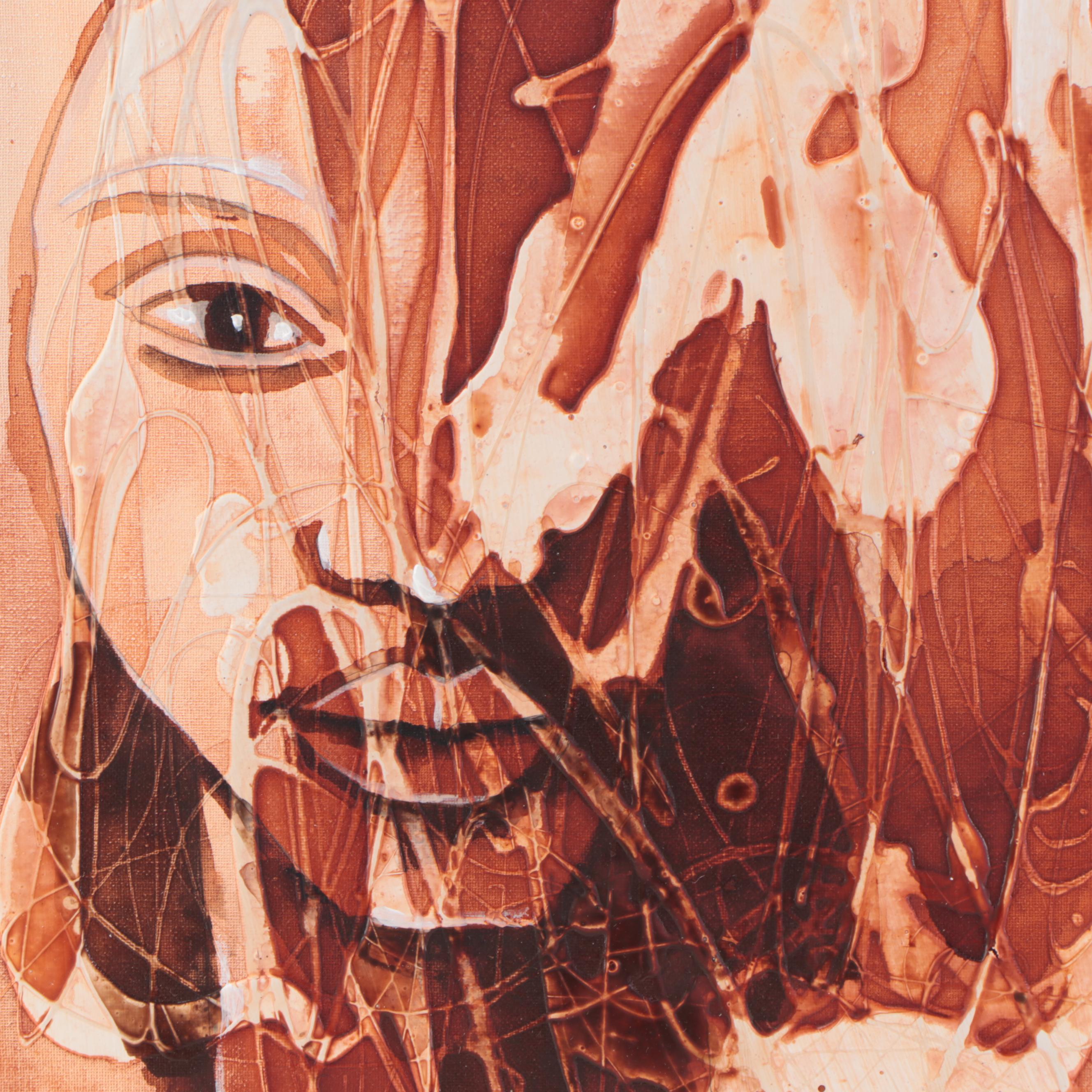 Abiola Idowu Figrual Acrylic Painting "Agape and Feeling," 2022