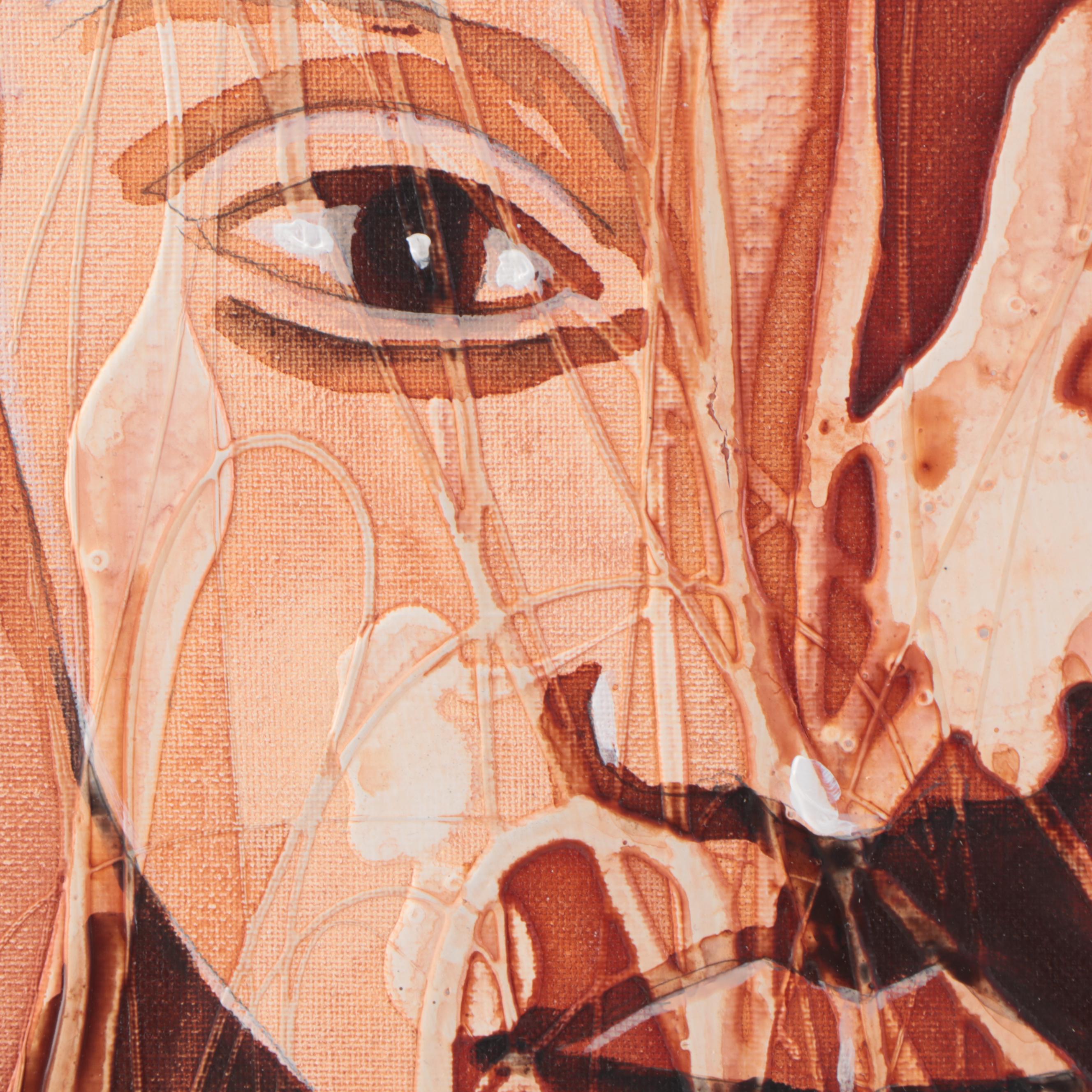 Abiola Idowu Figrual Acrylic Painting "Agape and Feeling," 2022