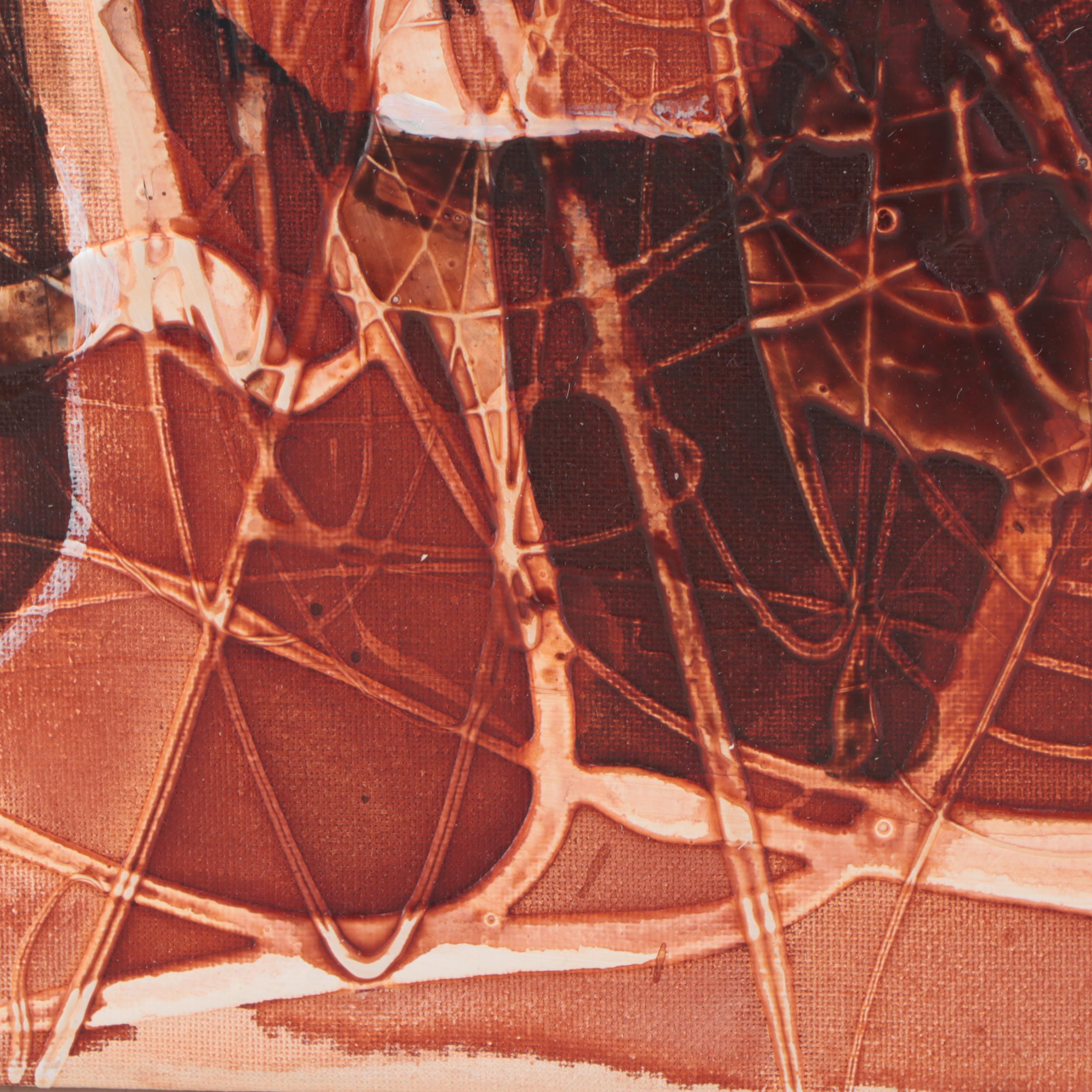 Abiola Idowu Figrual Acrylic Painting "Agape and Feeling," 2022