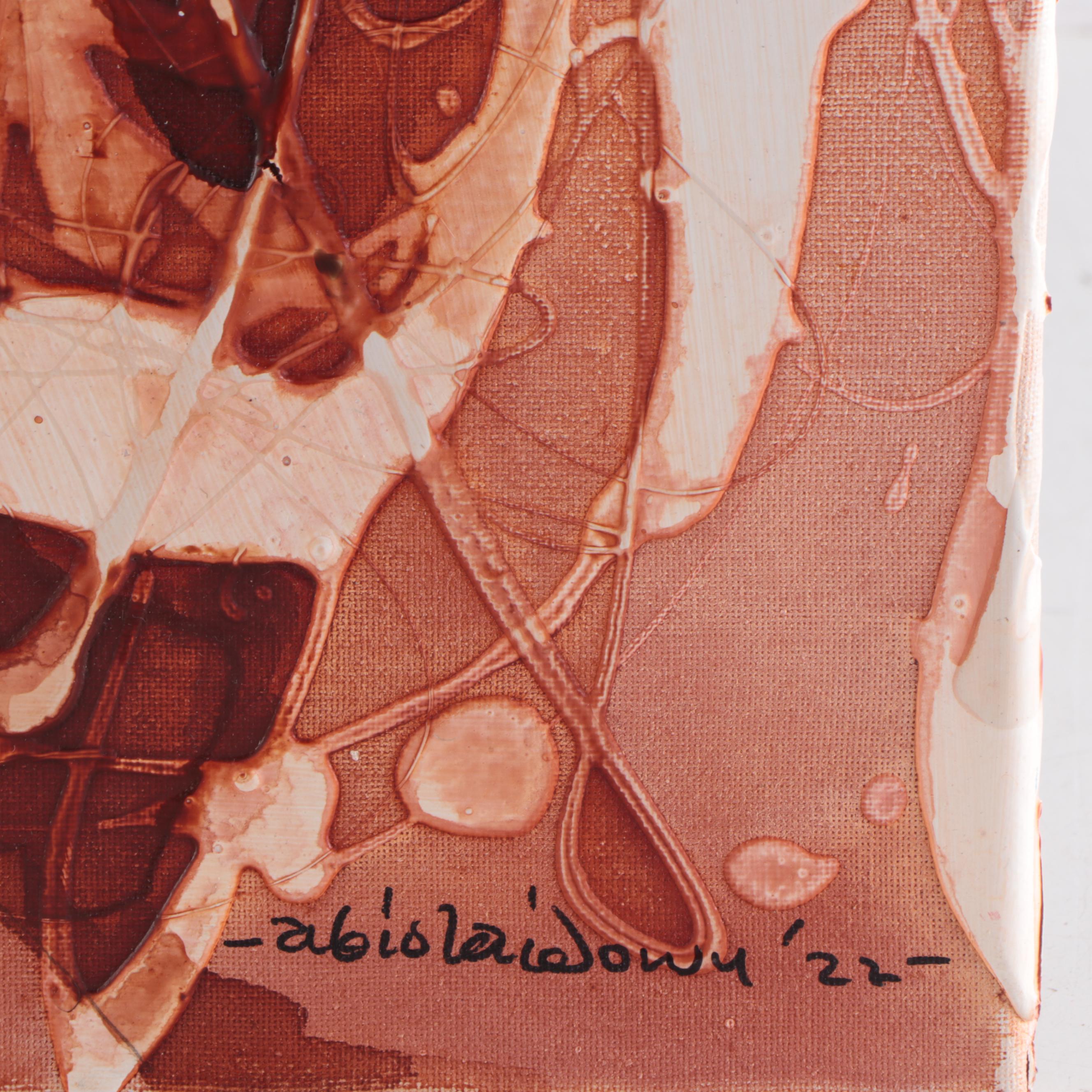 Abiola Idowu Figrual Acrylic Painting "Agape and Feeling," 2022