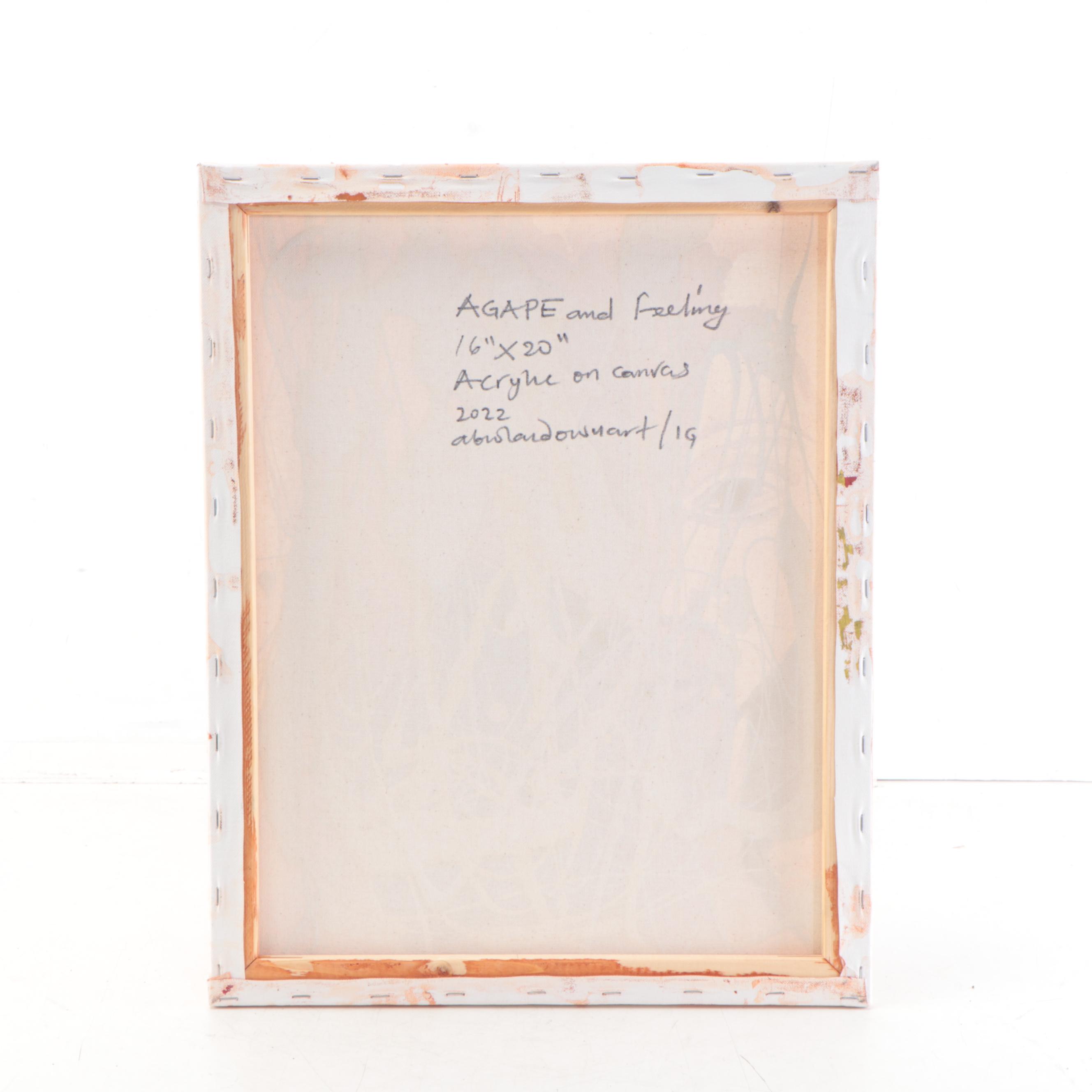 Abiola Idowu Figrual Acrylic Painting "Agape and Feeling," 2022