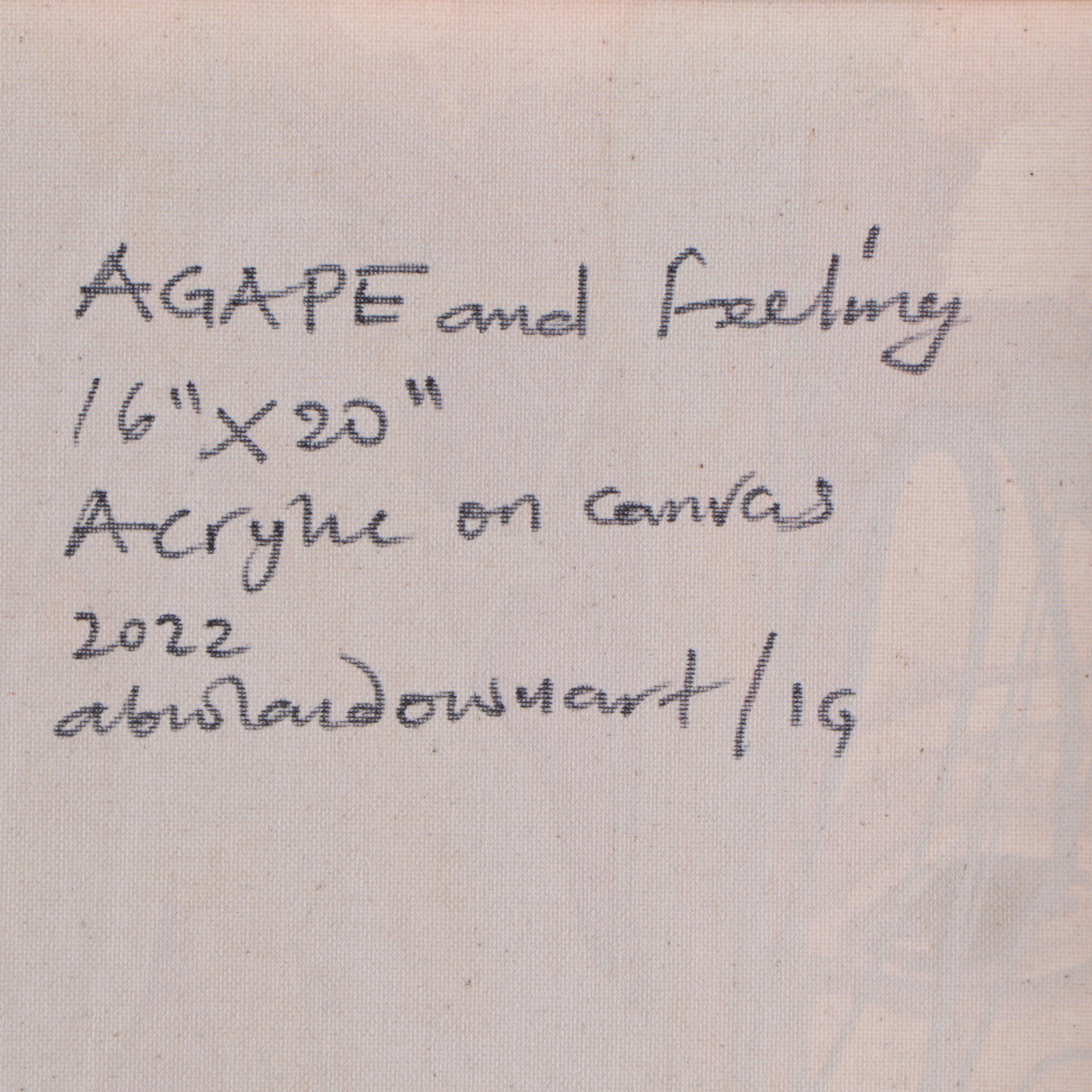 Abiola Idowu Figrual Acrylic Painting "Agape and Feeling," 2022