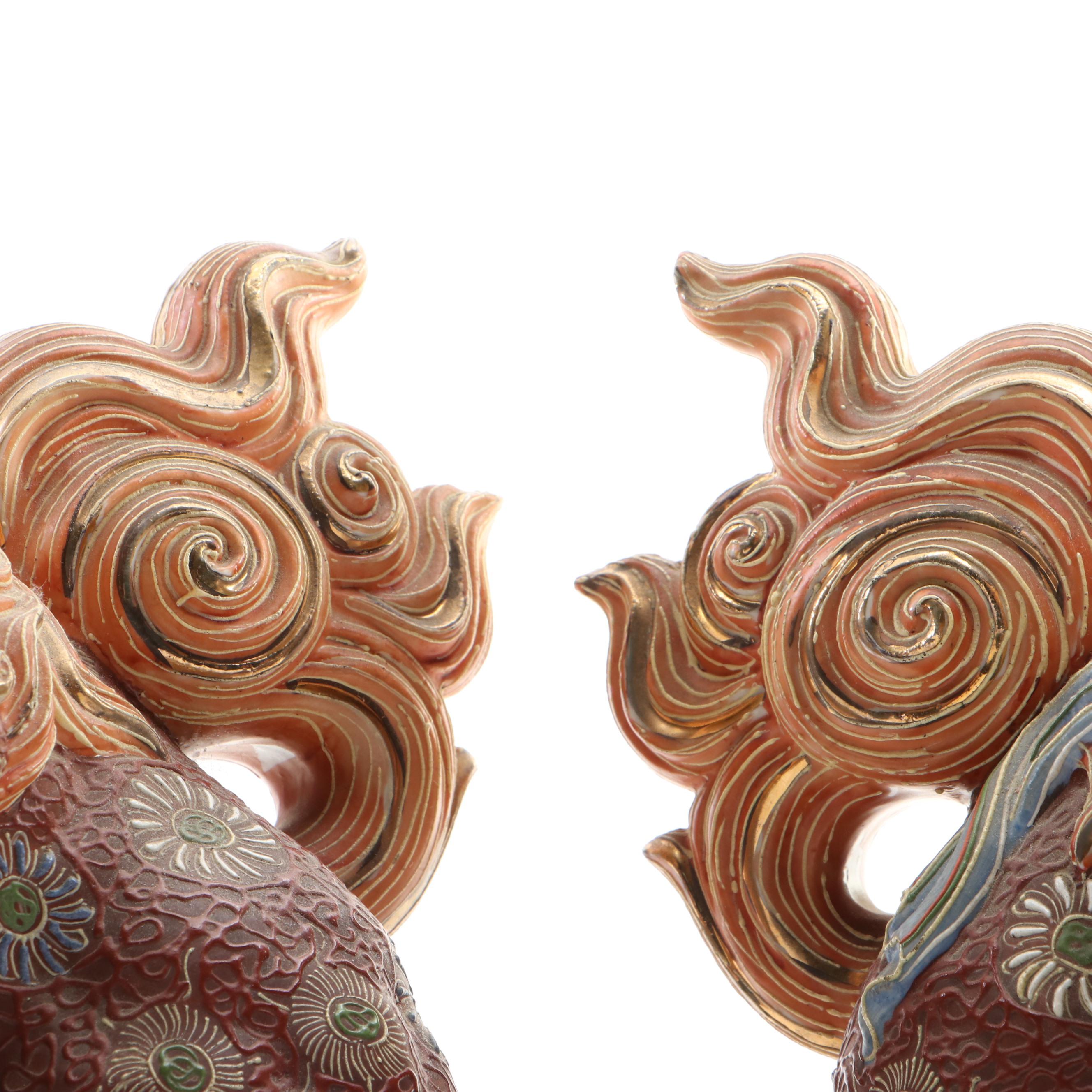 Chinese Ceramic Guardian Lion Figurines