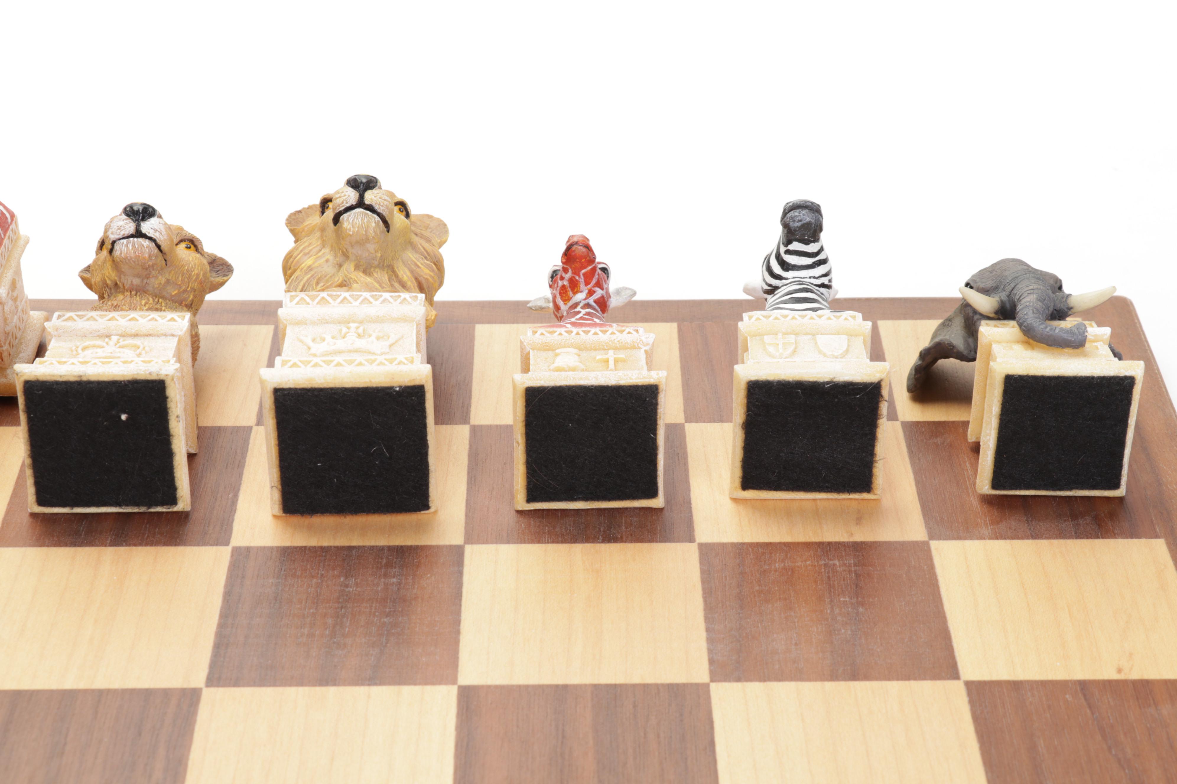 Discovery Toys Hand-Painted Cast Resin Safari Chess Set