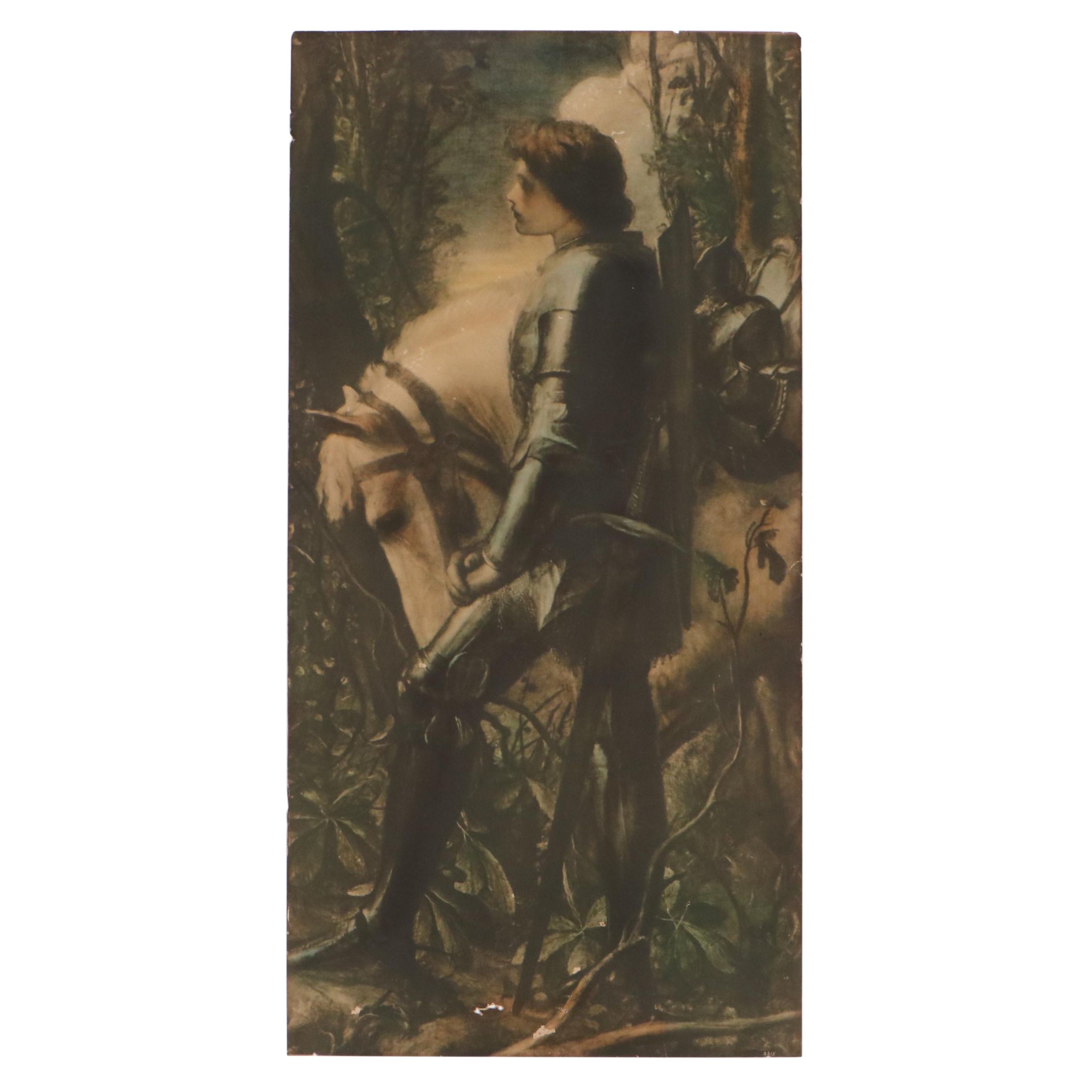 Collotype After George Frederic Watts "Sir Galahad"