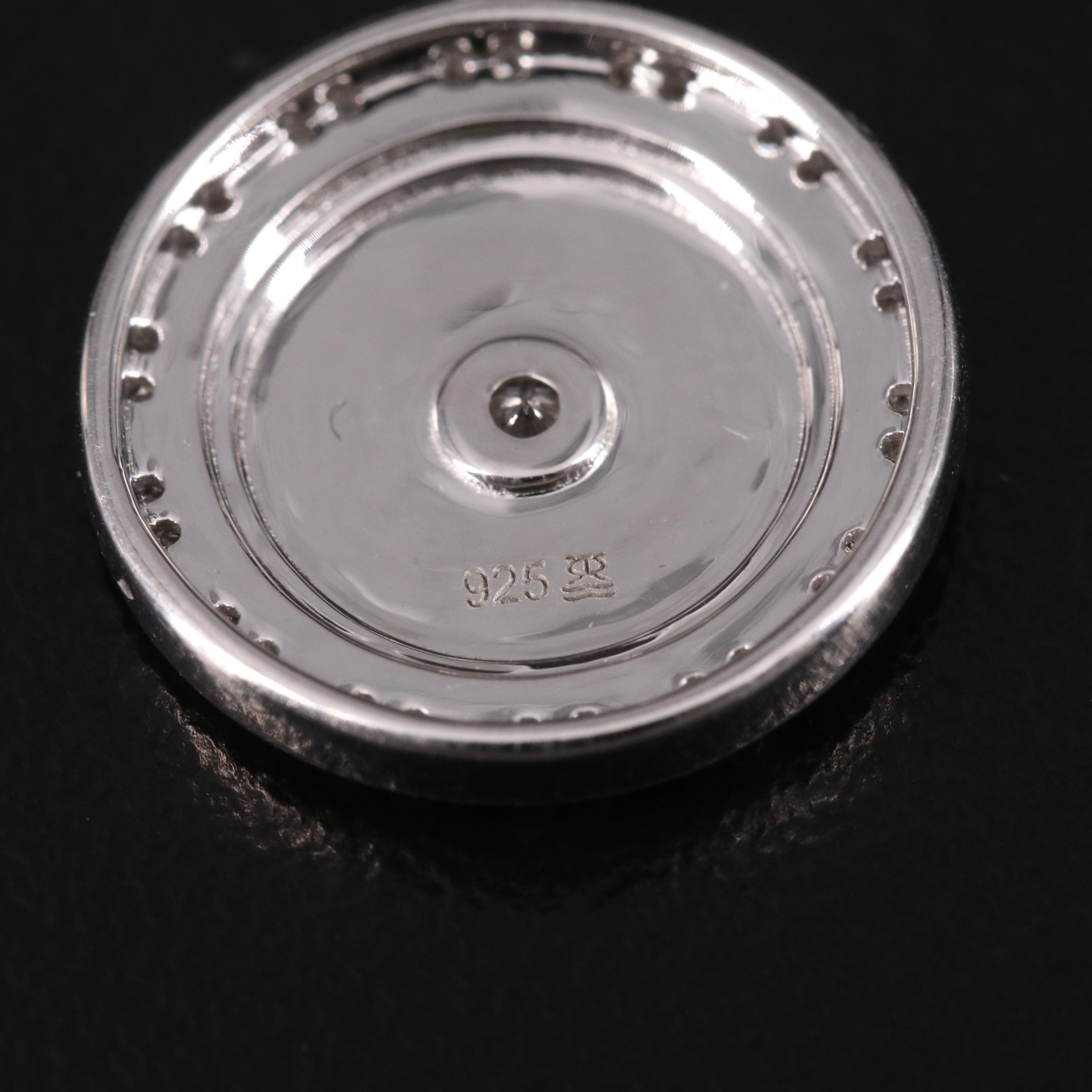 Sterling Diamond "MOM" Pendant Necklace