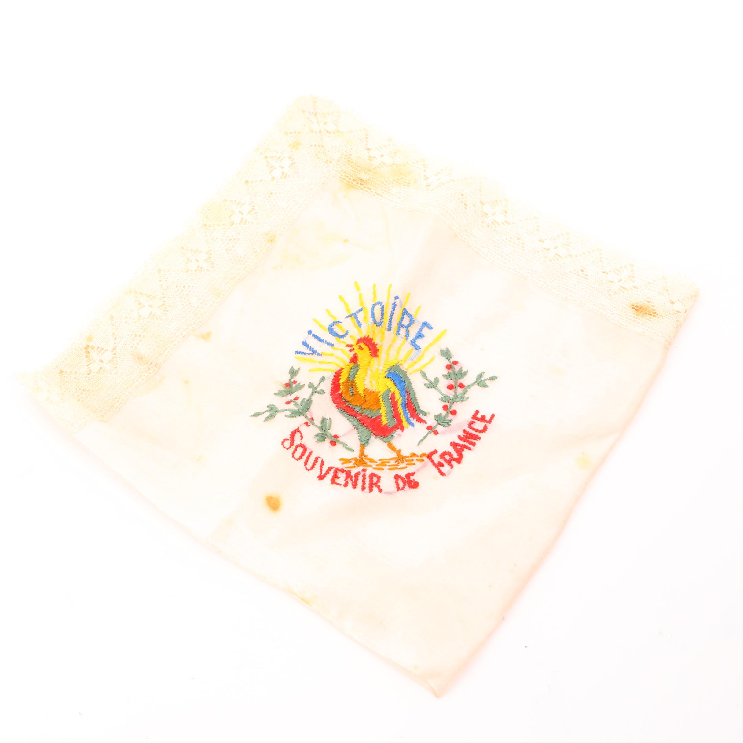 "Friends of France" World War I Era Needle Point Linen Pouch and More