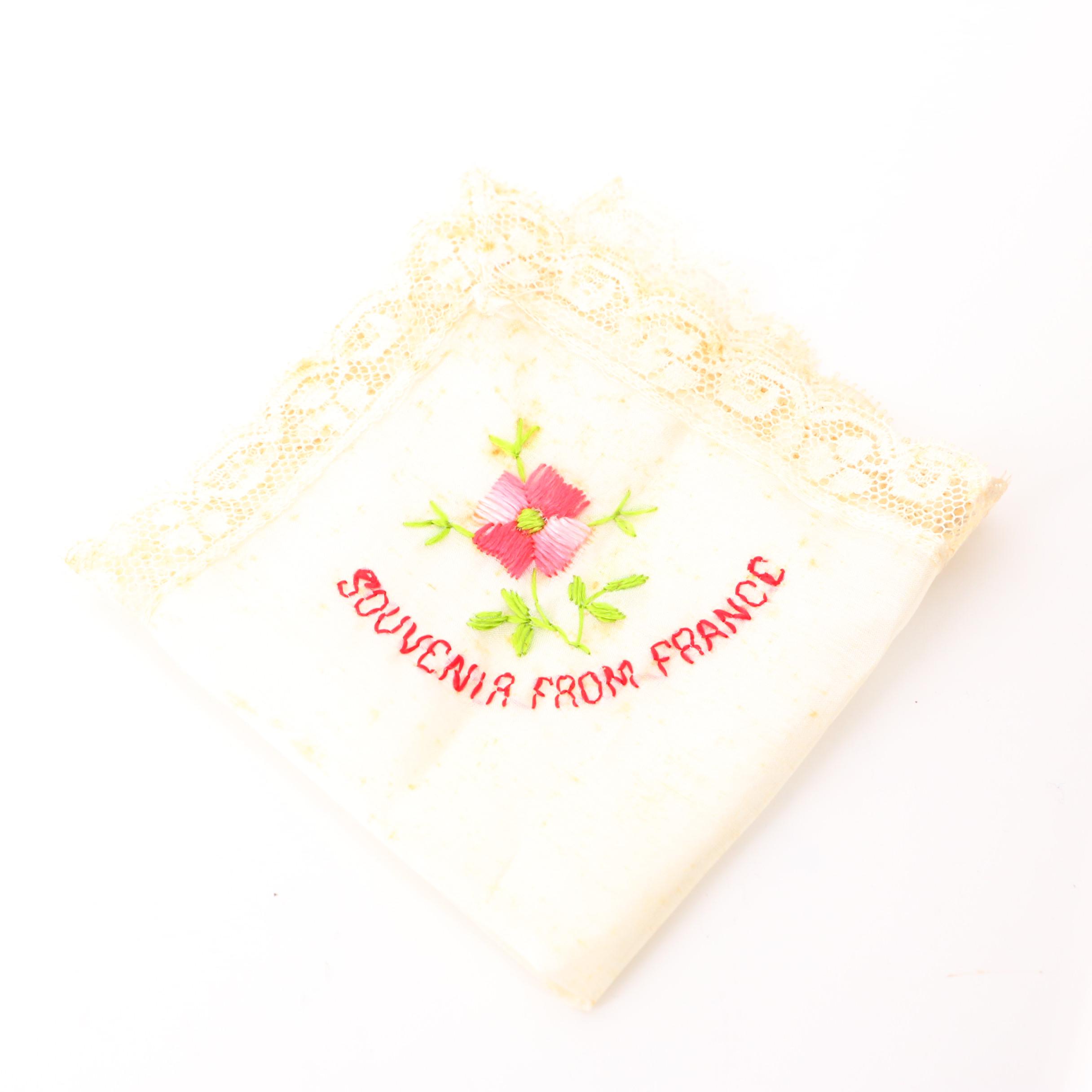 "Friends of France" World War I Era Needle Point Linen Pouch and More