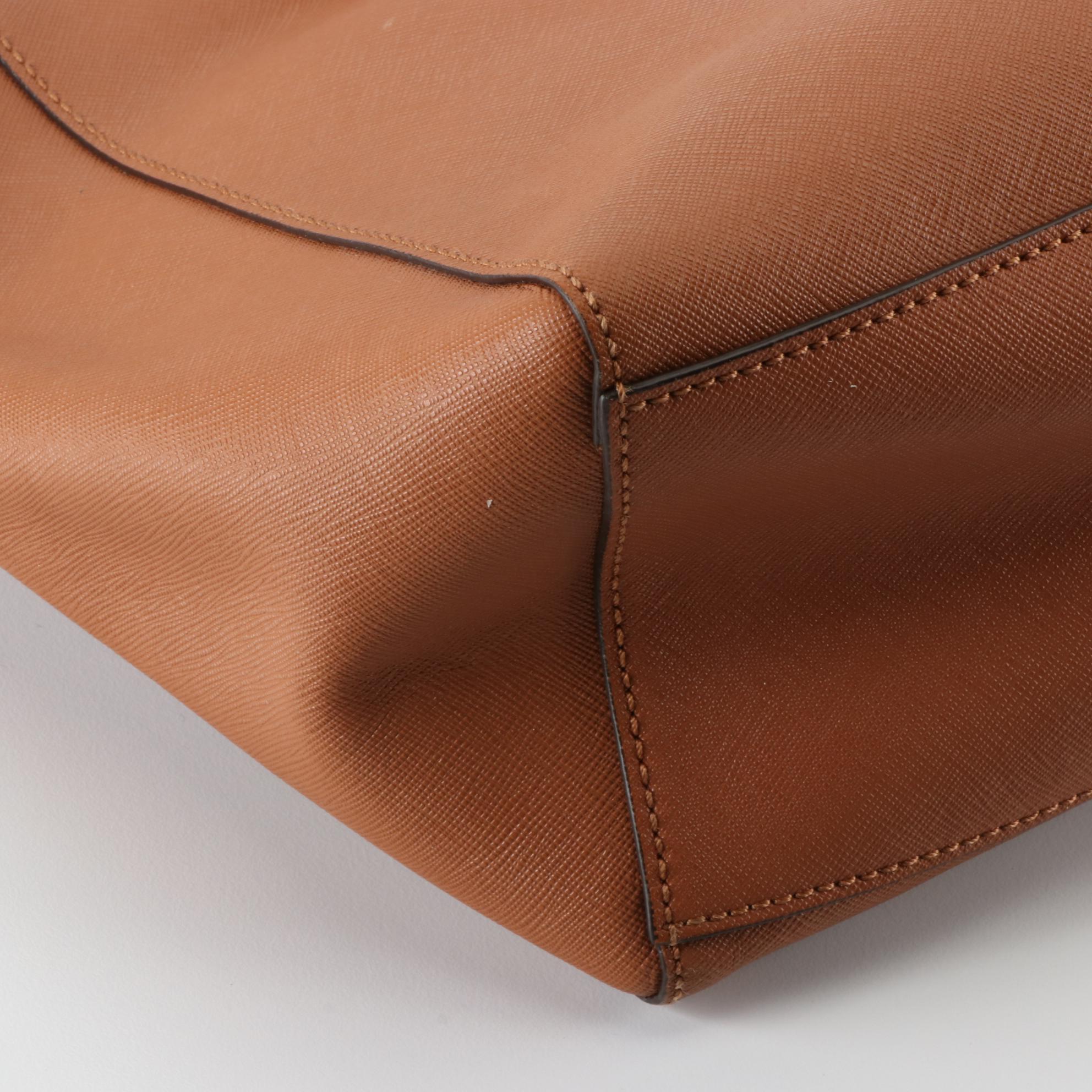 Tory Burch Shoulder Tote Bags in Tan Crossgrain Leather and Black Nylon