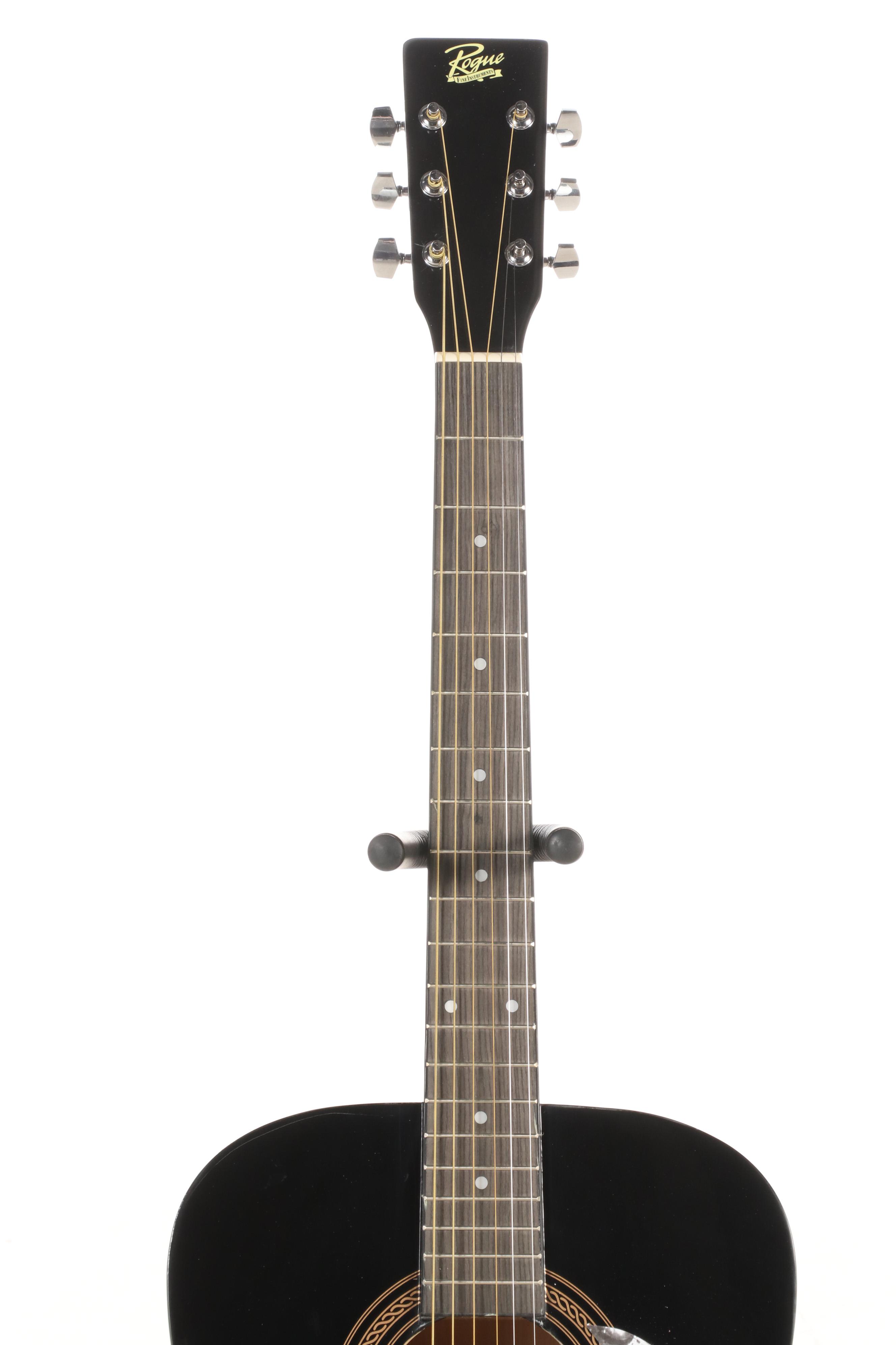 Dave Grohl Signed Pickguard with Rogue Dreadnought Acoustic Guitar