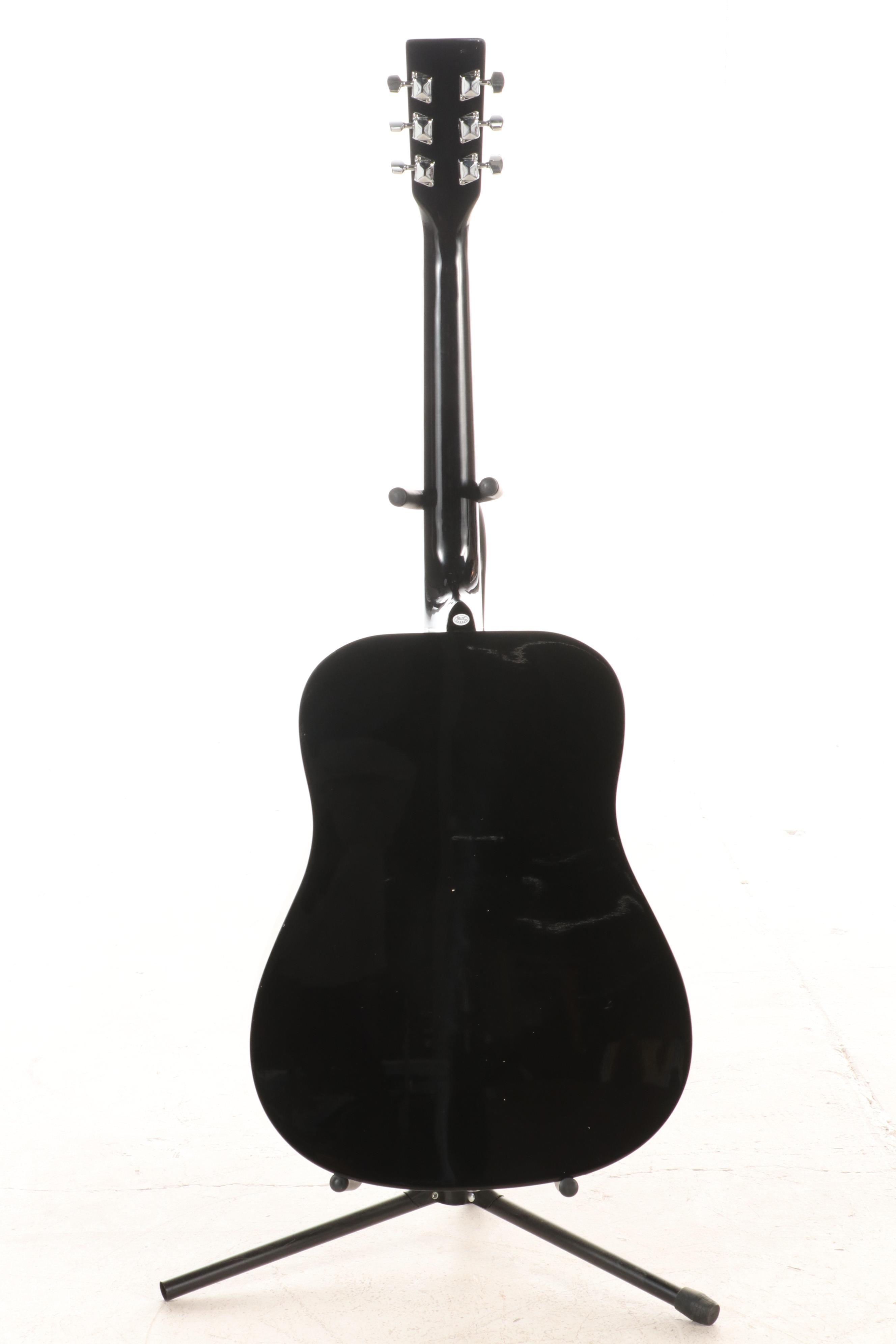 Dave Grohl Signed Pickguard with Rogue Dreadnought Acoustic Guitar