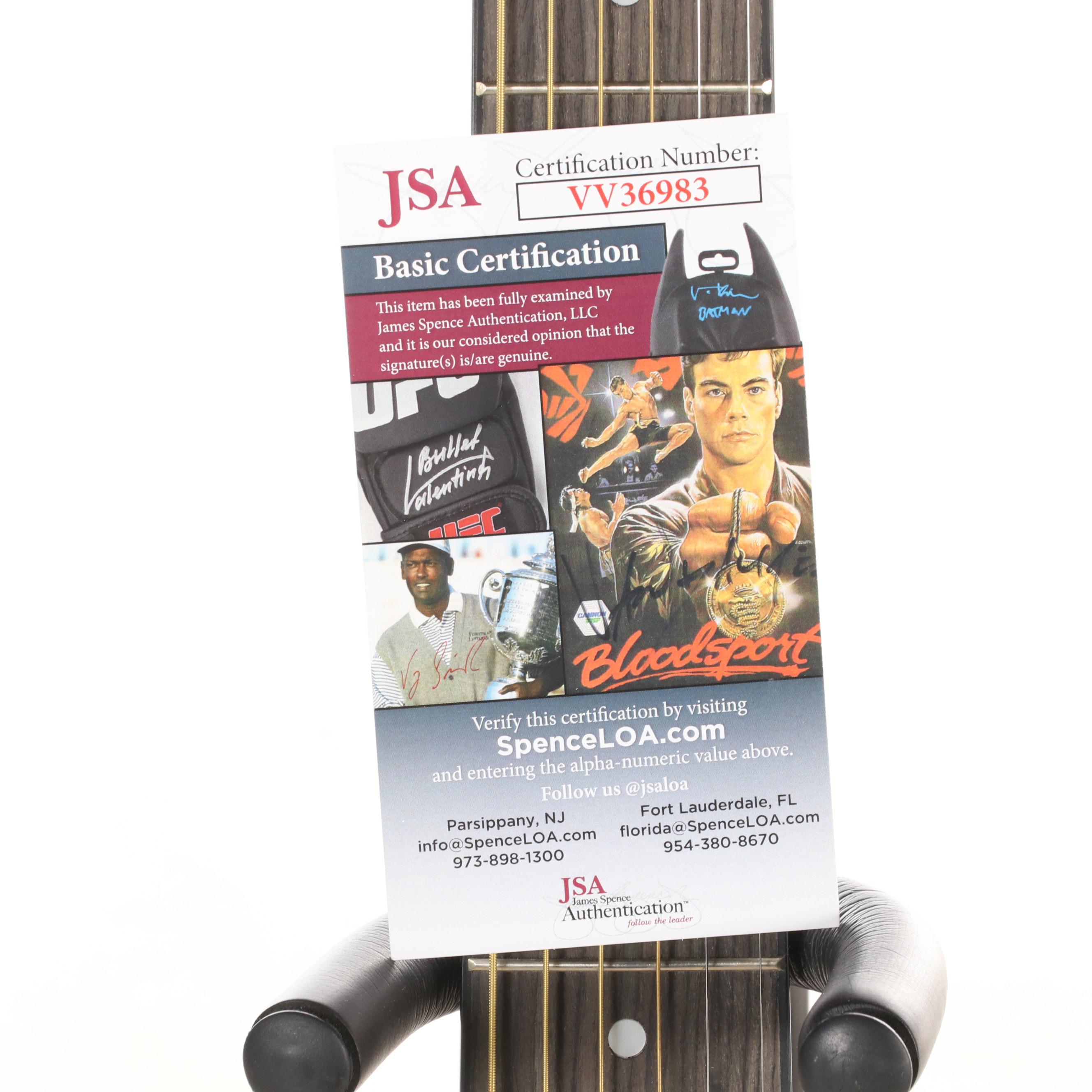 Dave Grohl Signed Pickguard with Rogue Dreadnought Acoustic Guitar