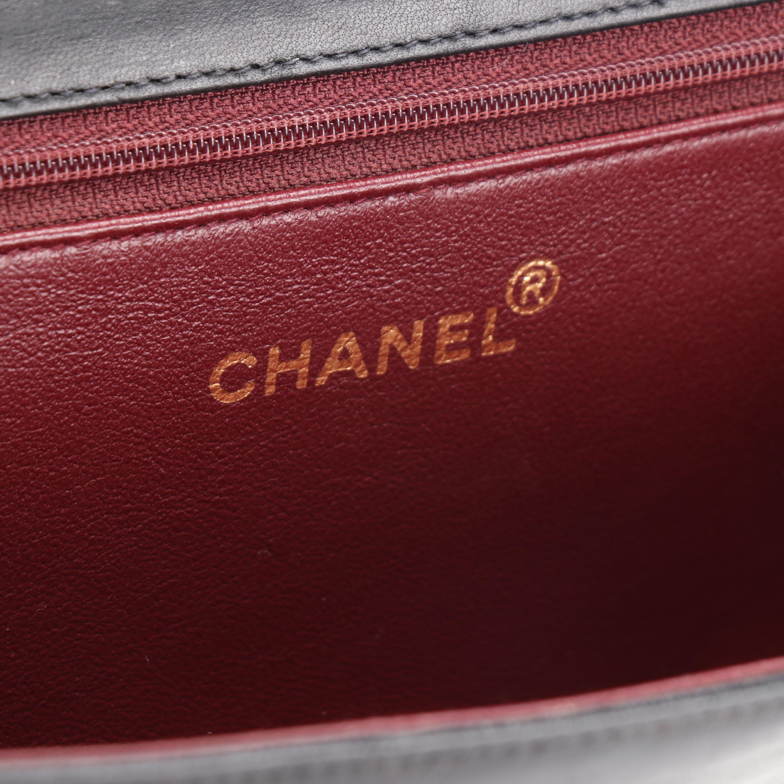 Chanel Small CC Flap Shoulder Bag in Black Quilted Lambskin Leather