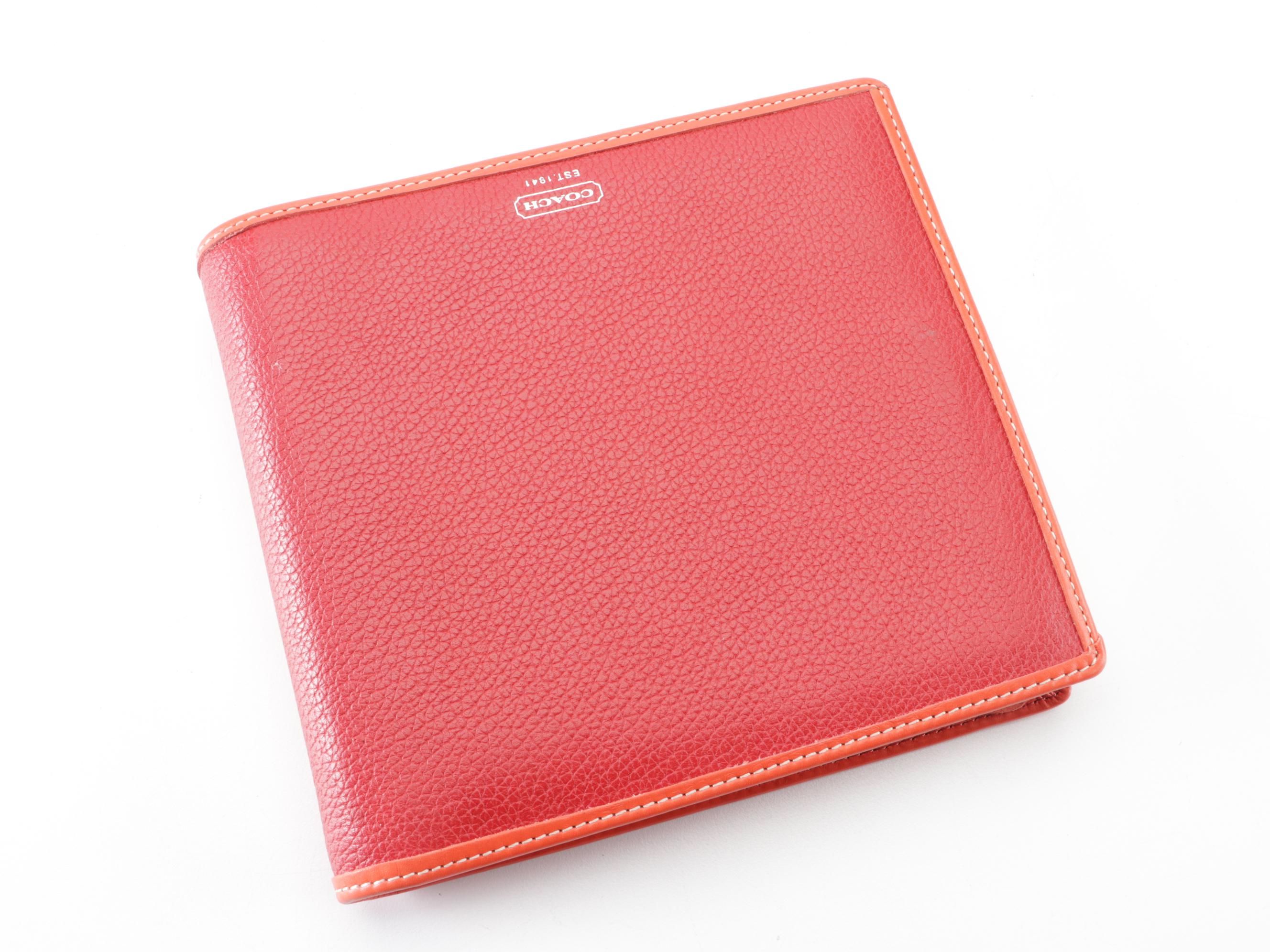 Coach Sketchbook and Journal Notebooks with Red Grained Leather Cover