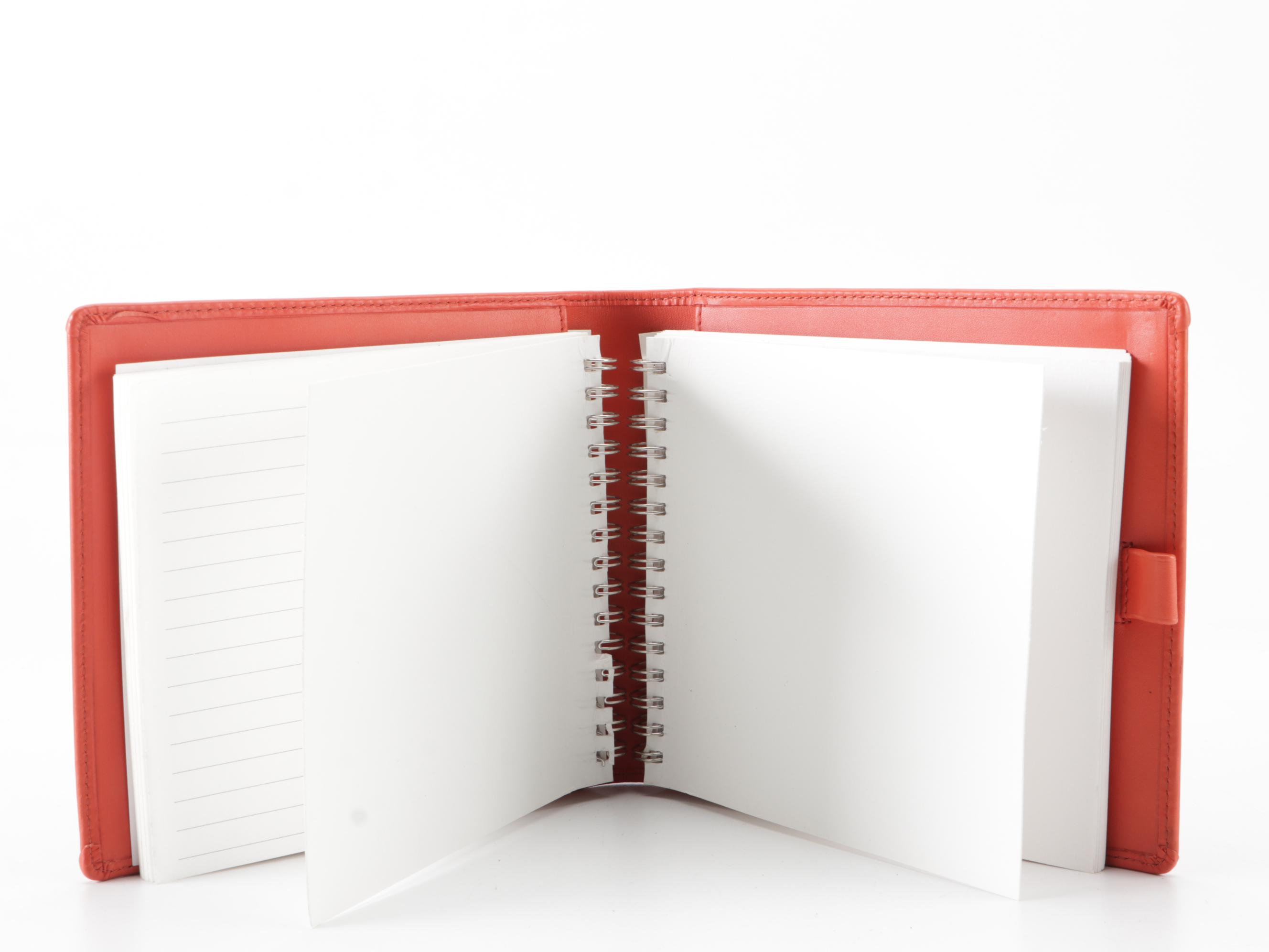 Coach Sketchbook and Journal Notebooks with Red Grained Leather Cover