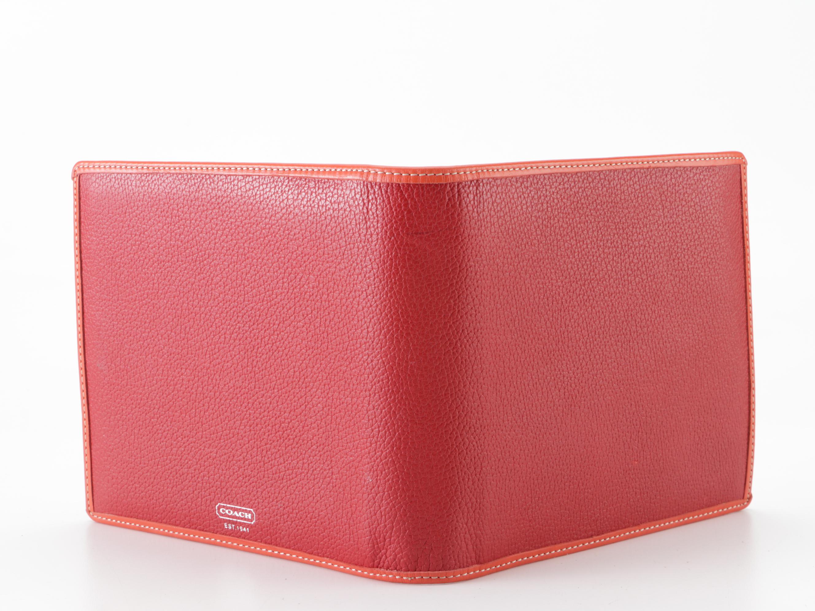 Coach Sketchbook and Journal Notebooks with Red Grained Leather Cover