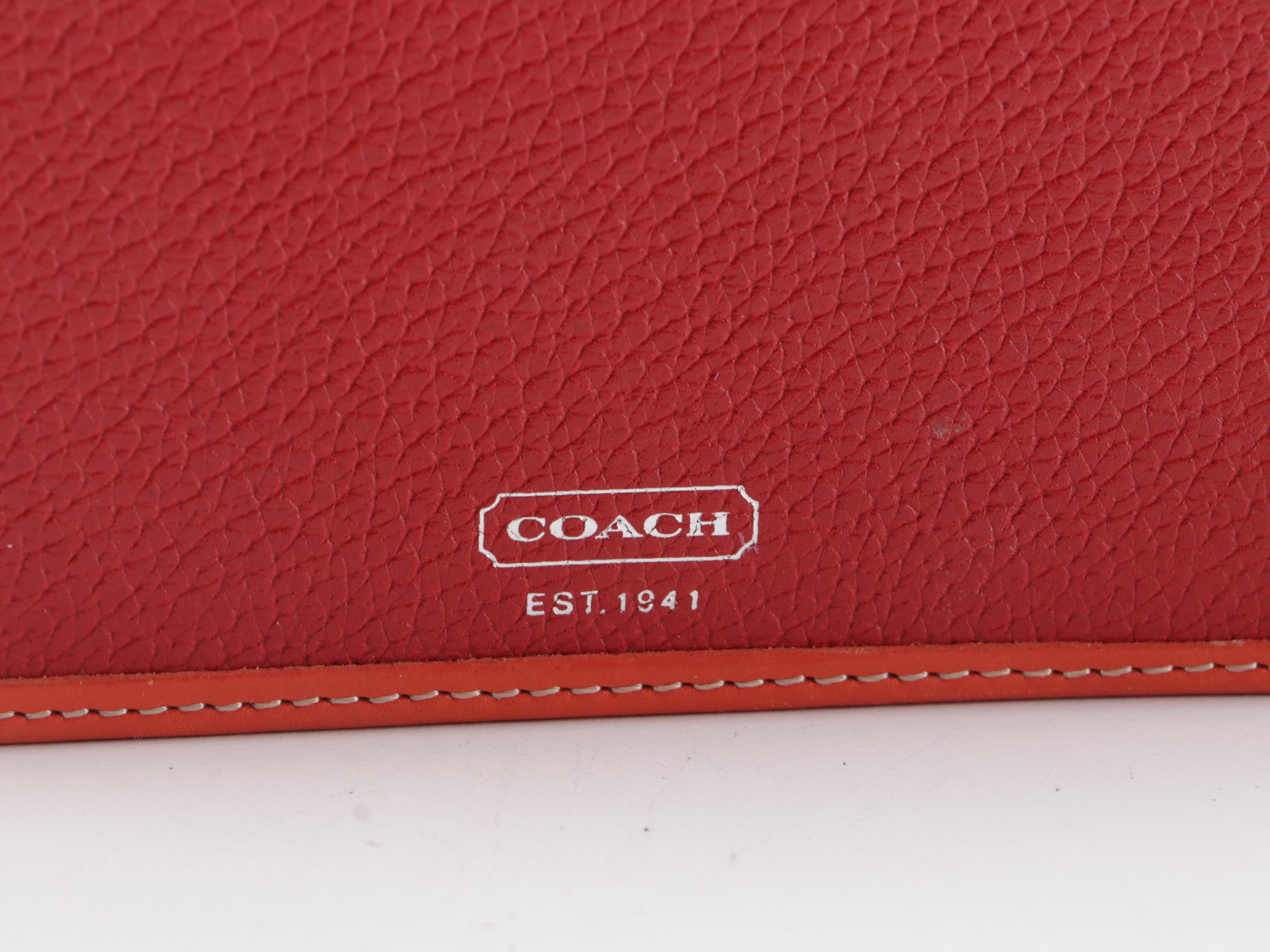 Coach Sketchbook and Journal Notebooks with Red Grained Leather Cover
