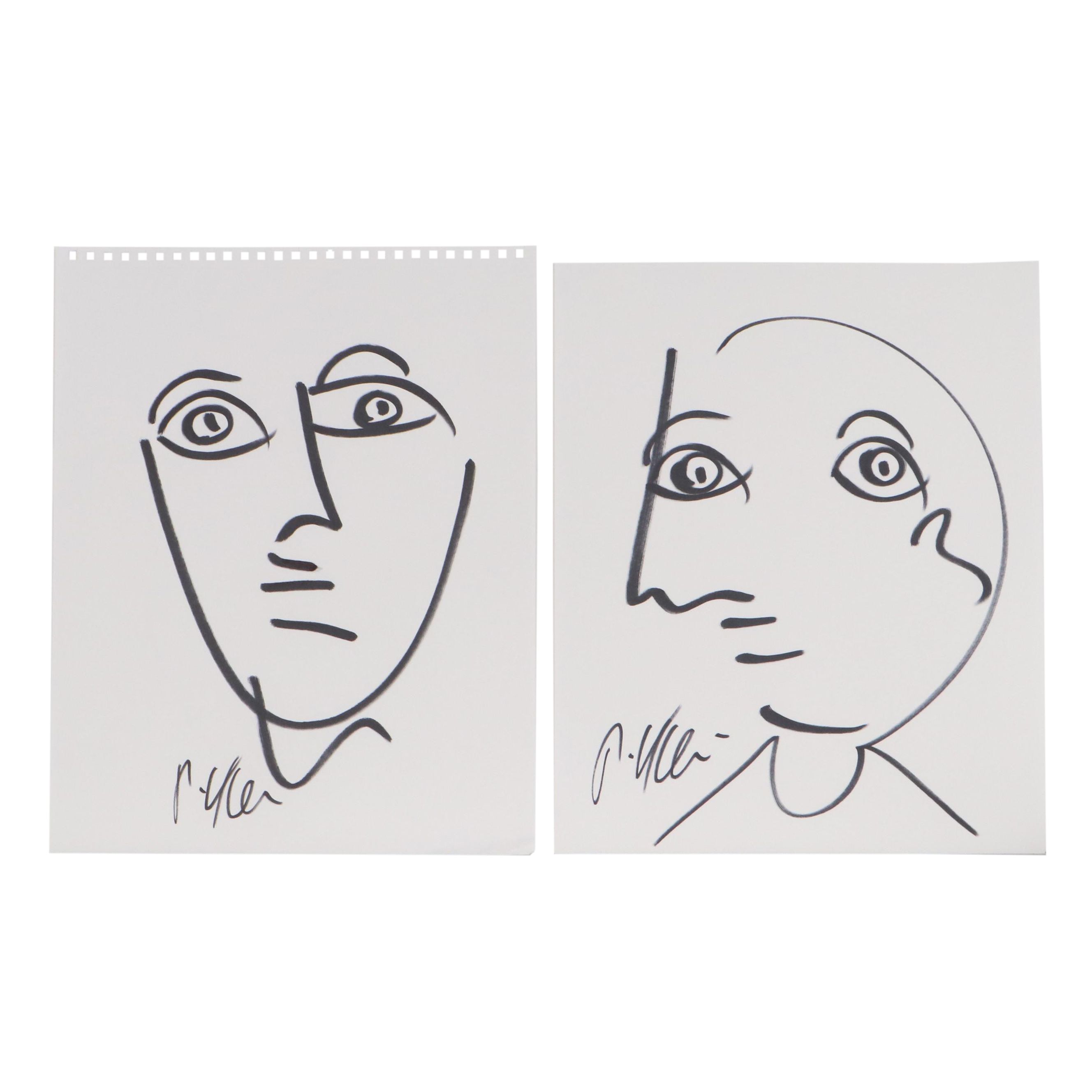 Peter Keil Abstract Ink Portraits