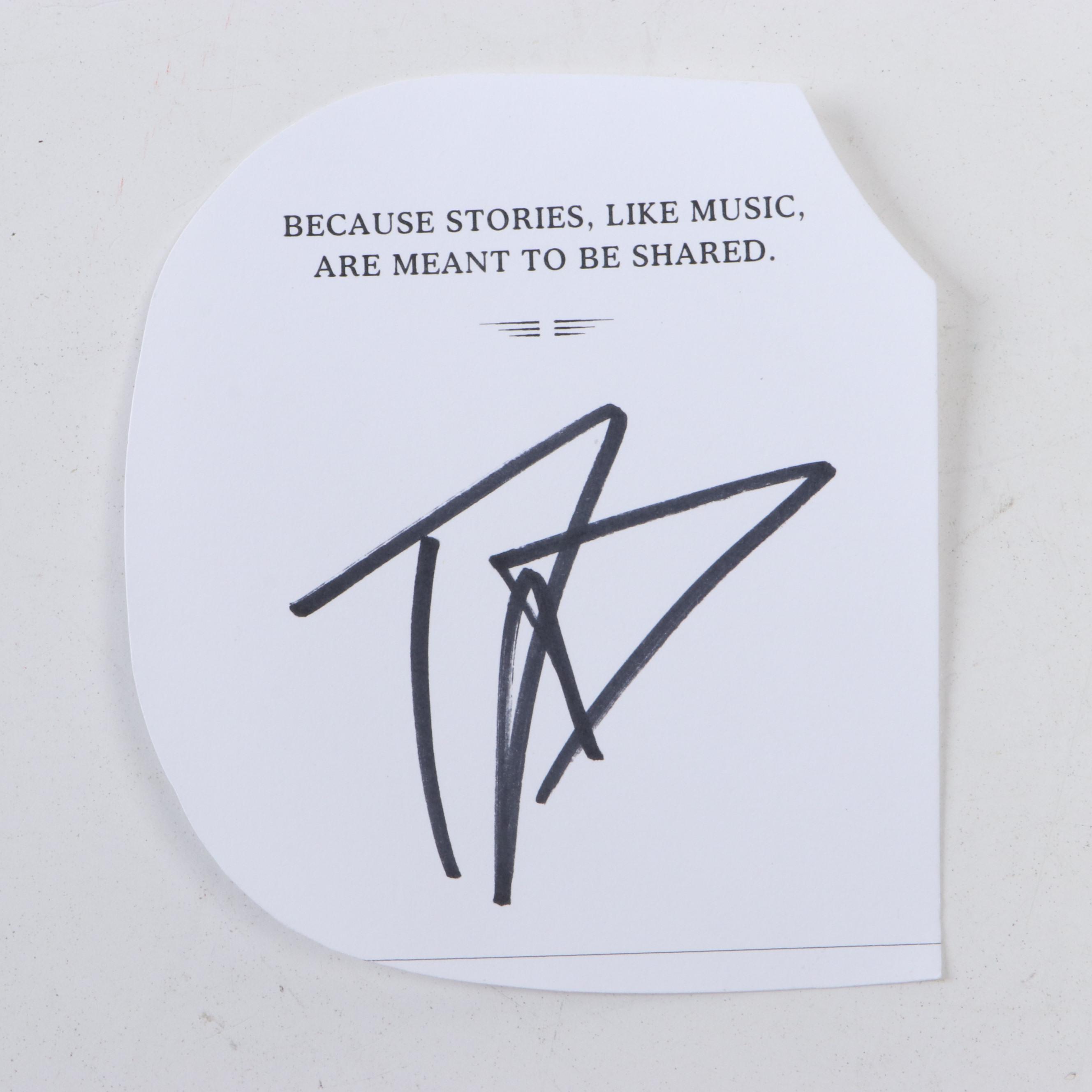 Dave Grohl Signed Pickguard with Rogue Dreadnought Acoustic Guitar