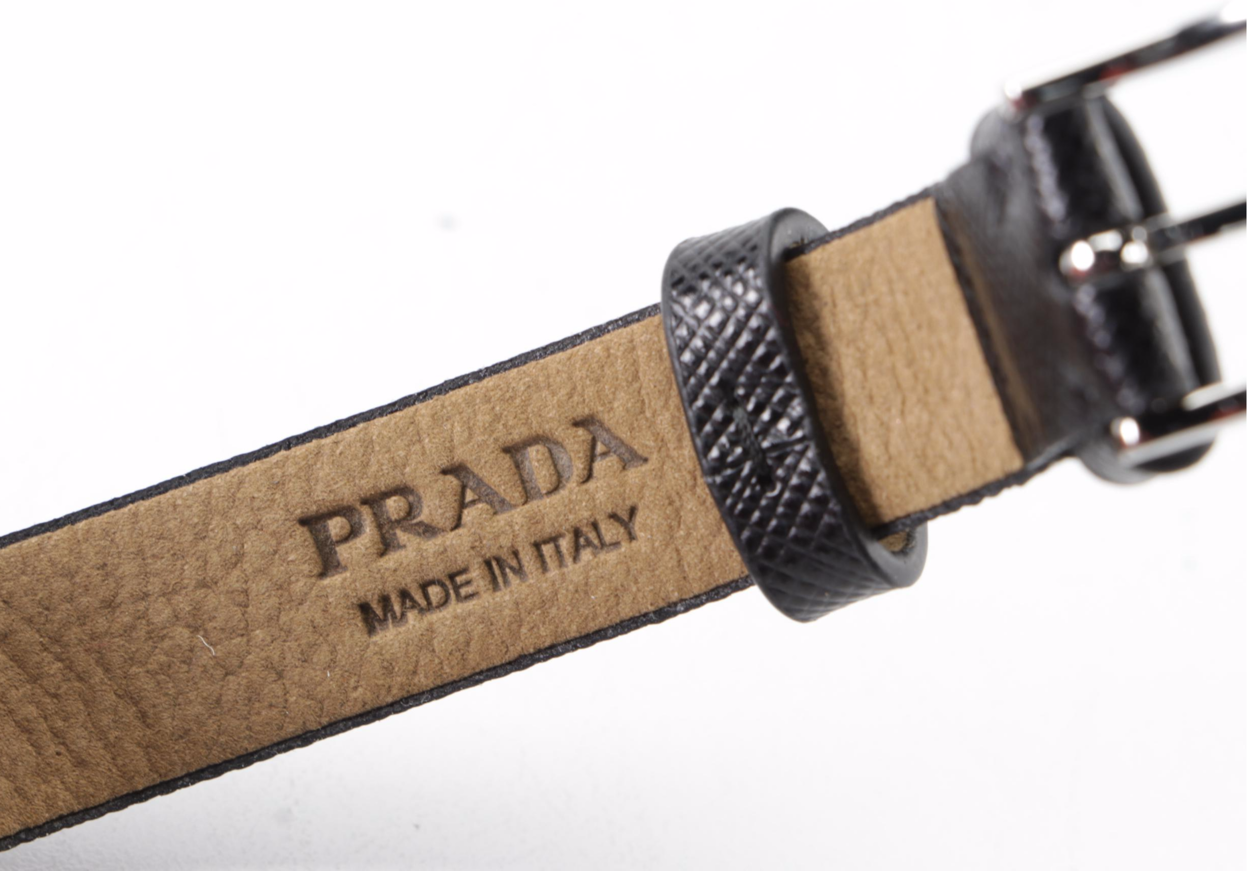 Prada x AmEx Centurion Wrap-Around Bracelet in Black Saffiano Leather with Box