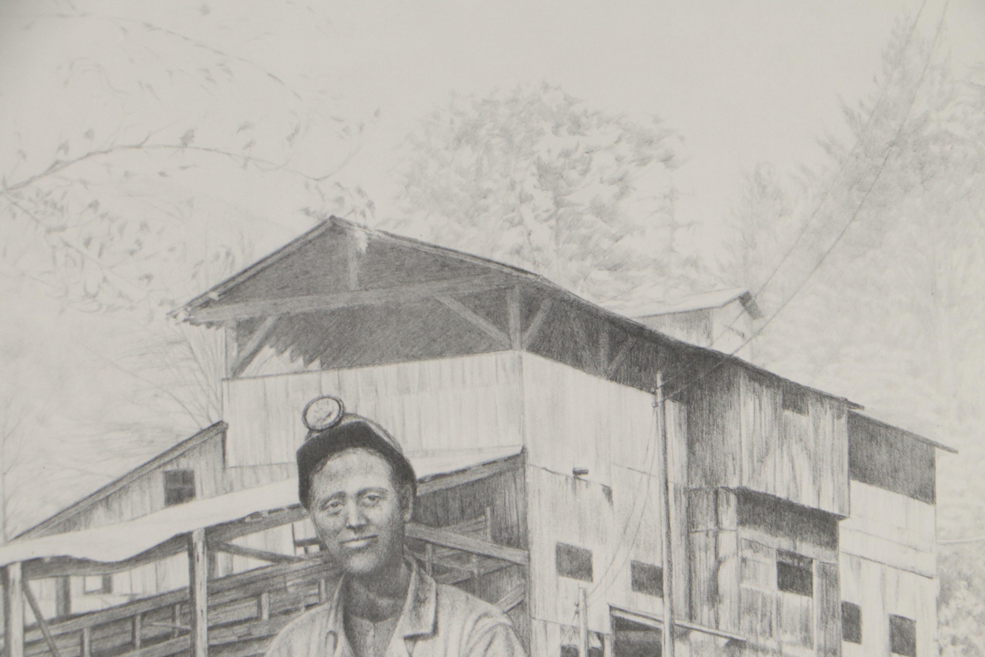 Willard Gayheart Halftone "Portrait of a Coal Miner," 1987