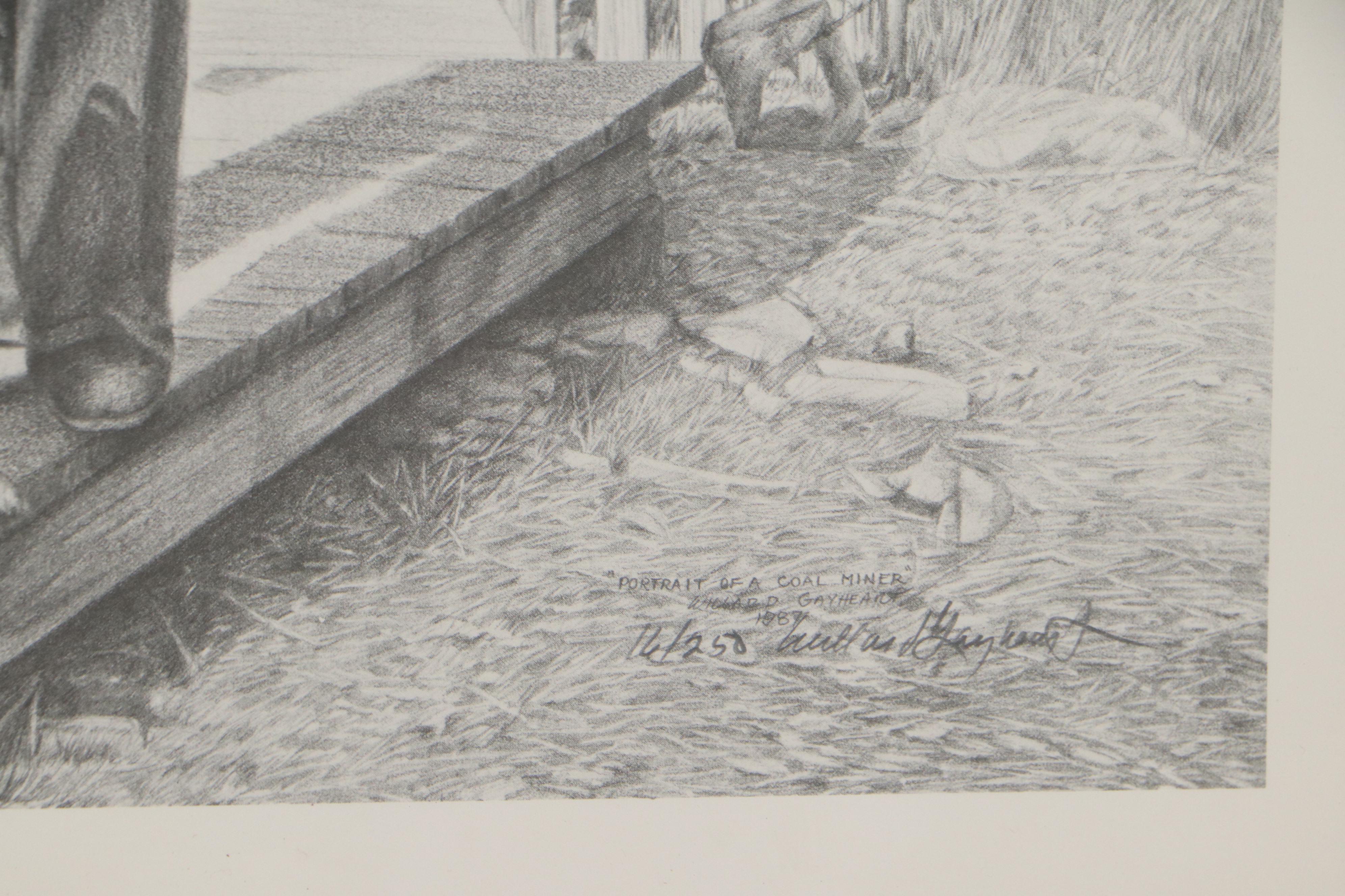 Willard Gayheart Halftone "Portrait of a Coal Miner," 1987