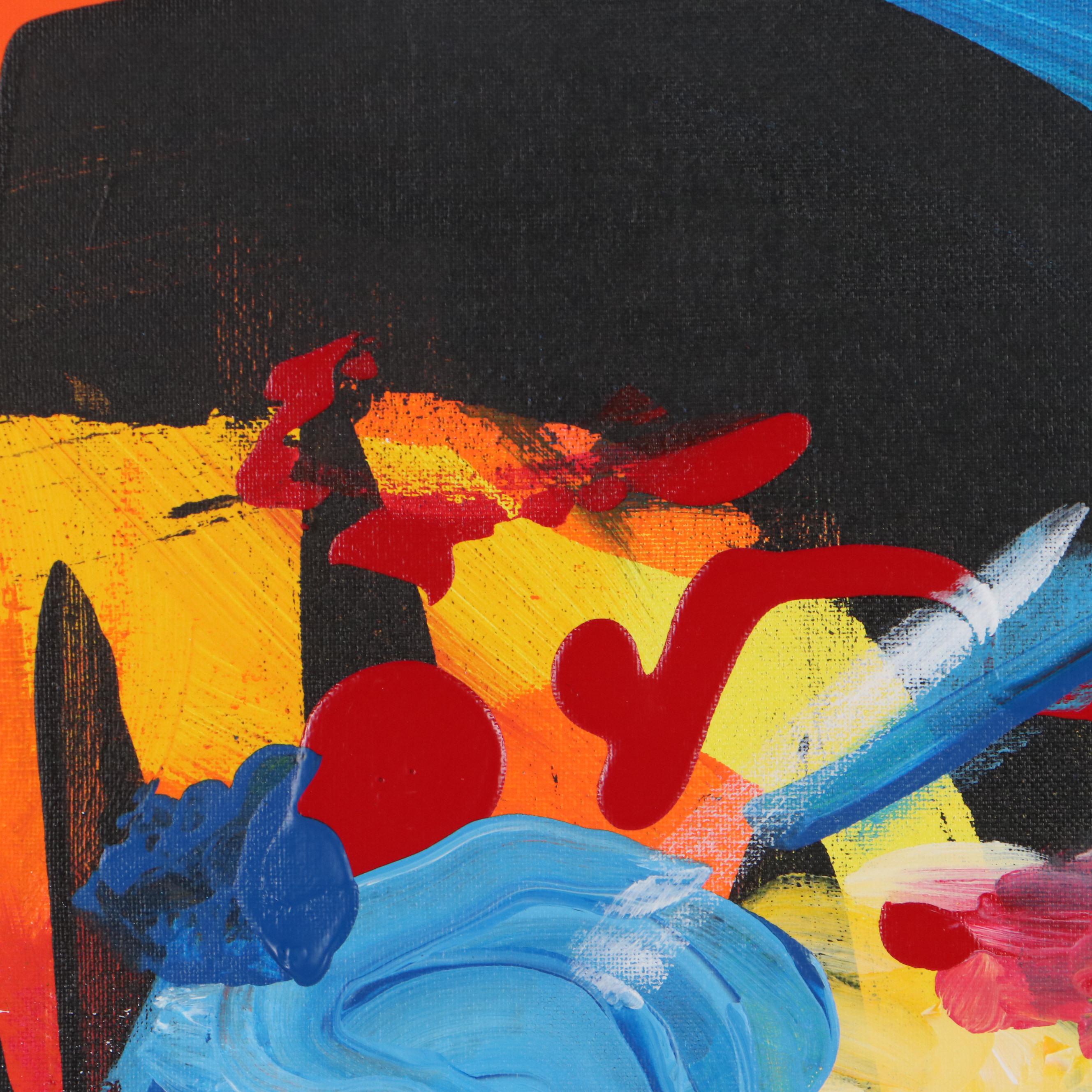 Abiola Idowu Stylized Portrait Acrylic Painting, 2022