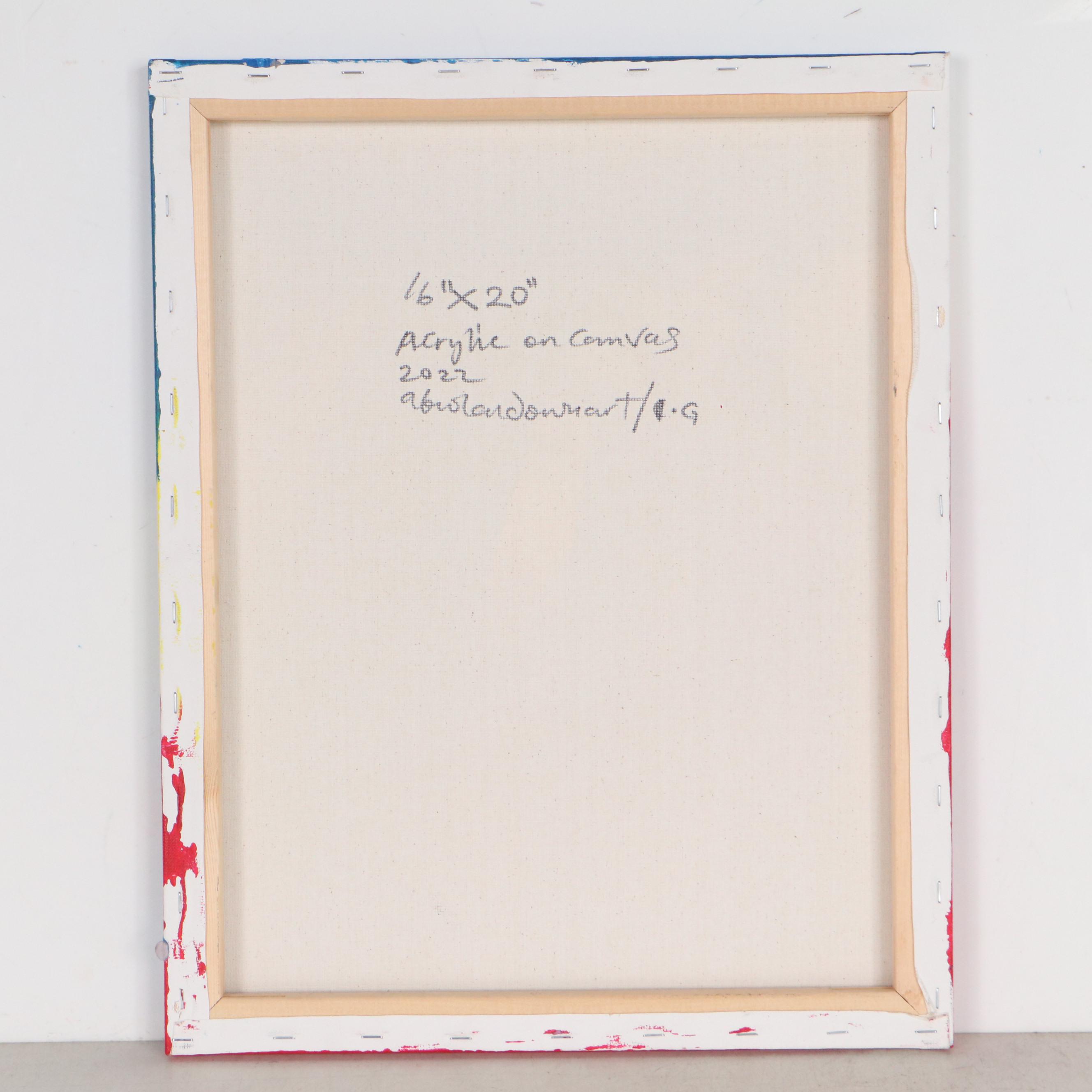 Abiola Idowu Stylized Portrait Acrylic Painting, 2022